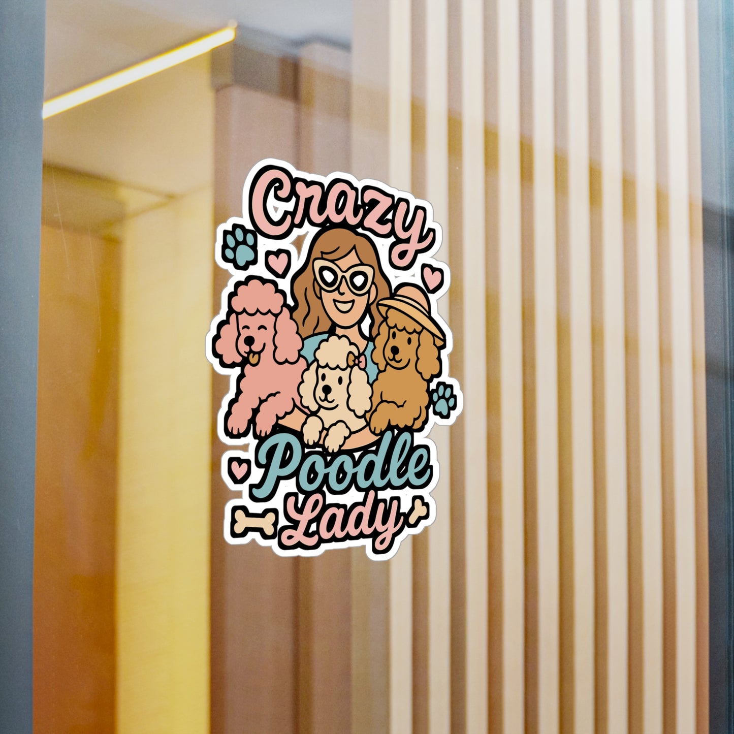 Crazy Poodle Lady – Poodle Sticker for Car Window, Laptop, or Water Bottle | Vinyl Dog Decal | Cute Pet Gift