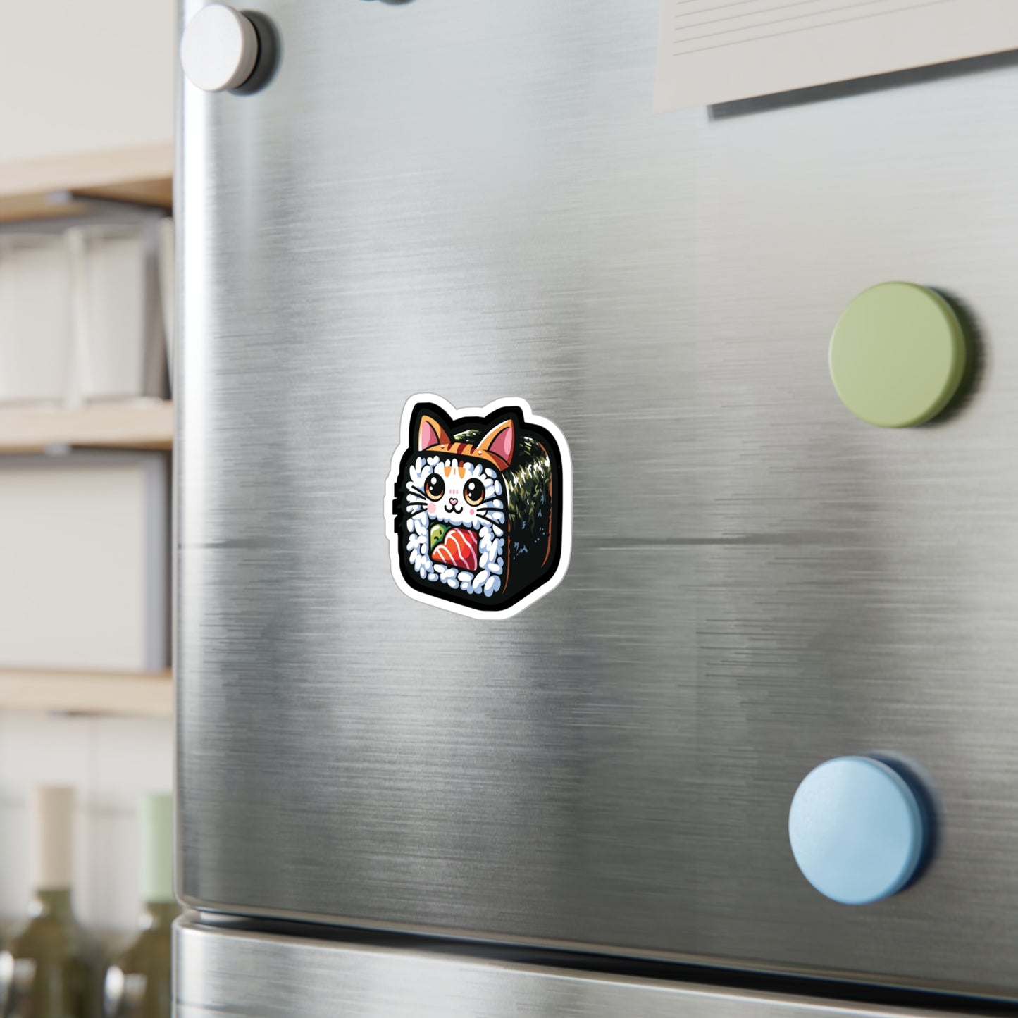 Sushi Cat - Sushi Sticker for Car Window Laptop Sticker. Water Bottle Sticker, Vinyl Fish Decal, Rolls Sticker - Sushi Gift