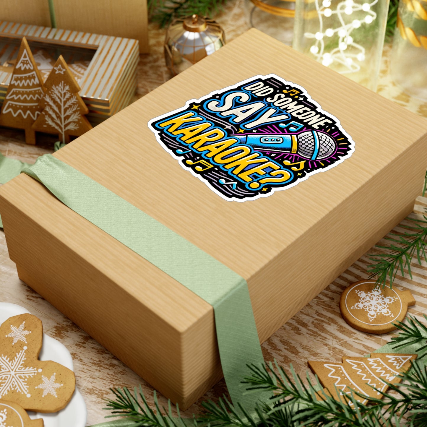 Did Someone Say Karaoke - Karaoke Sticker for Laptop Sticker. Water Bottle Sticker, Vinyl Music Decal - Karaoke Gift