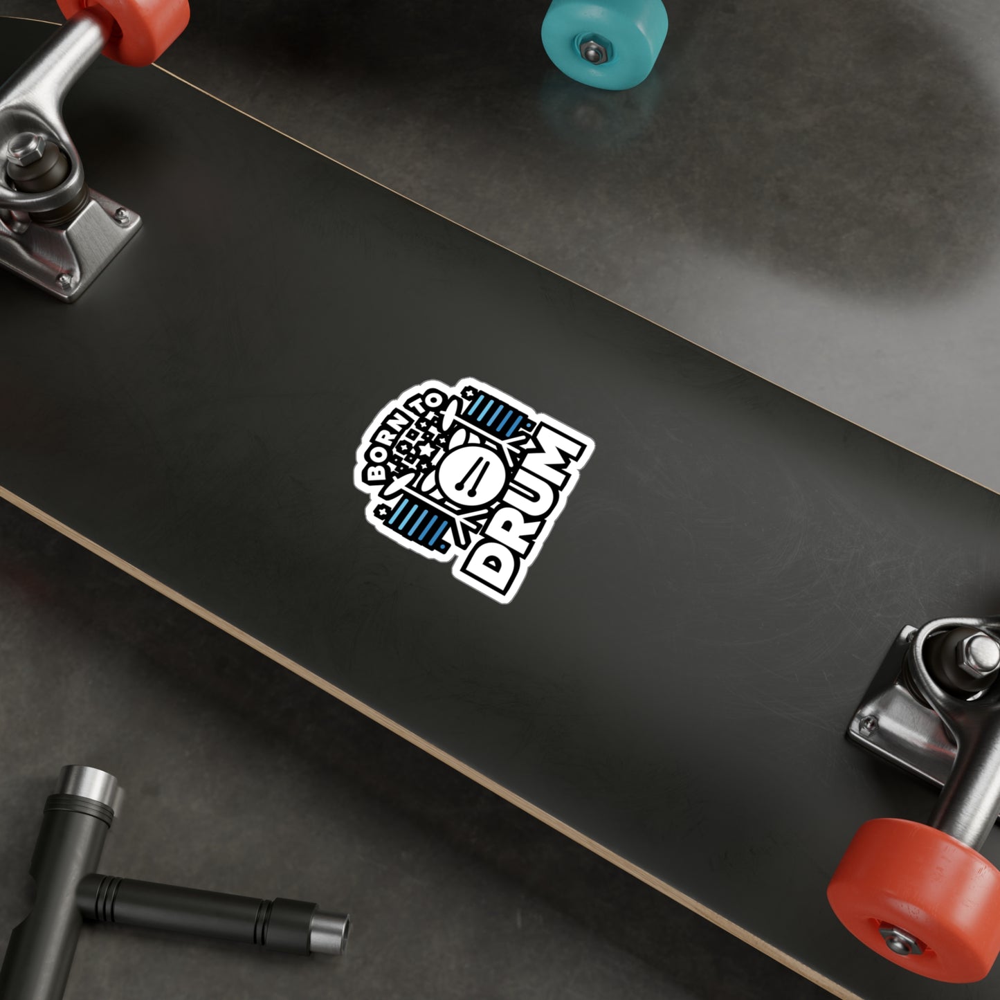 Born to drum - Audio-engineer Sticker for Laptop Sticker. Water Bottle Sticker, Vinyl Monitor Decal - Audio-engineer Gift
