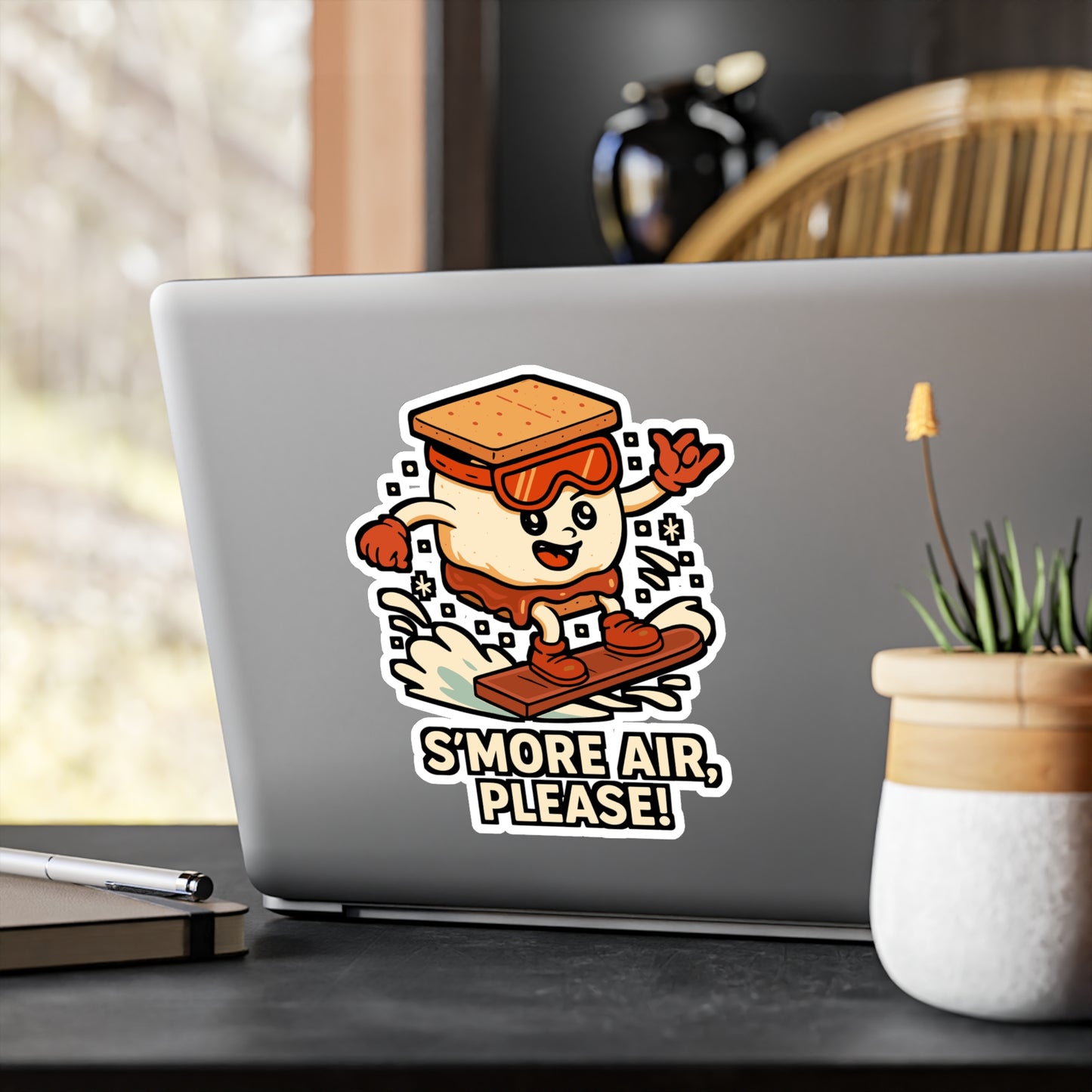 S’more air, please - Snowboard Sticker for Laptop, Water Bottle, Snowboarders Gift, Cool Snowboarding Decal for Teens & Adults