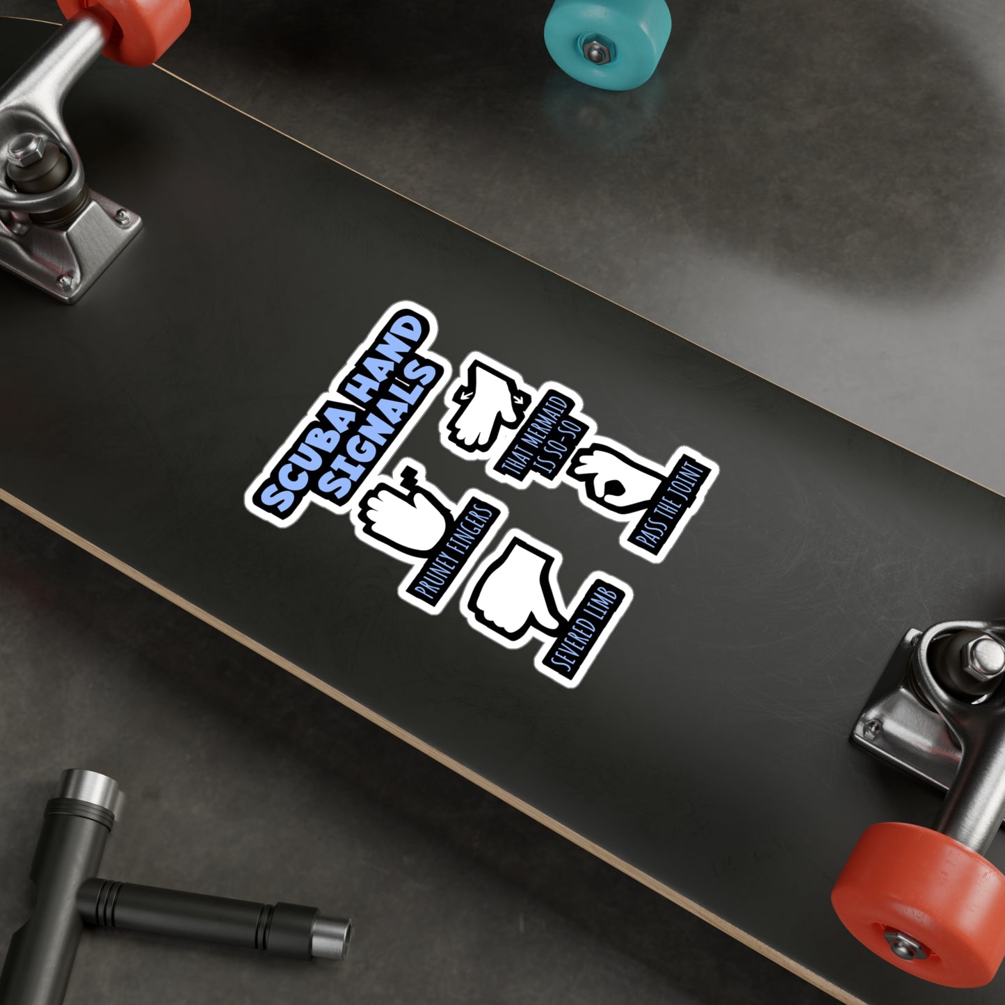 Scuba Hand Signals - Diver Sticker for Laptop Sticker. Water Bottle Sticker, Vinyl Scuba-diving Decal - Diver Gift