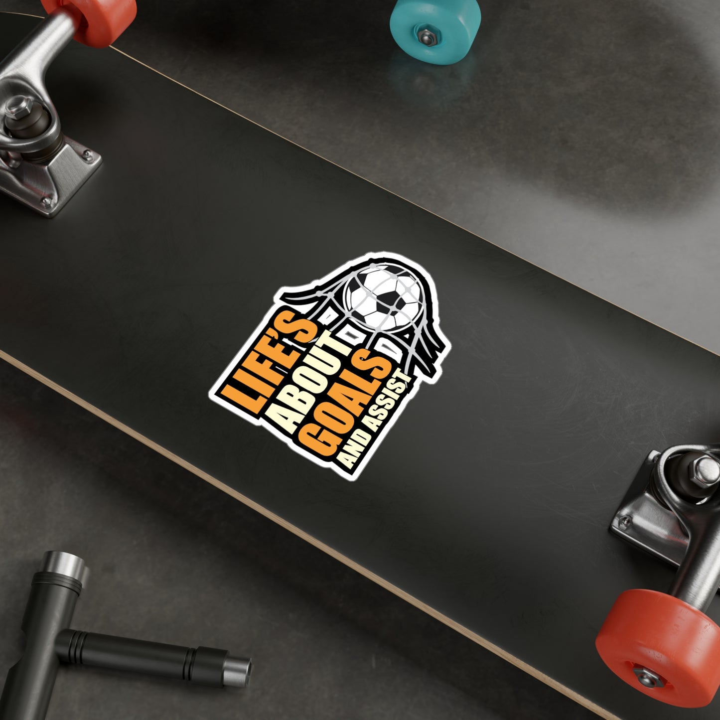 Lifes about goals and assist - Football Sticker for Car Window Laptop Sticker. Water Bottle Sticker, Vinyl Decal, Sticker - Football Gift