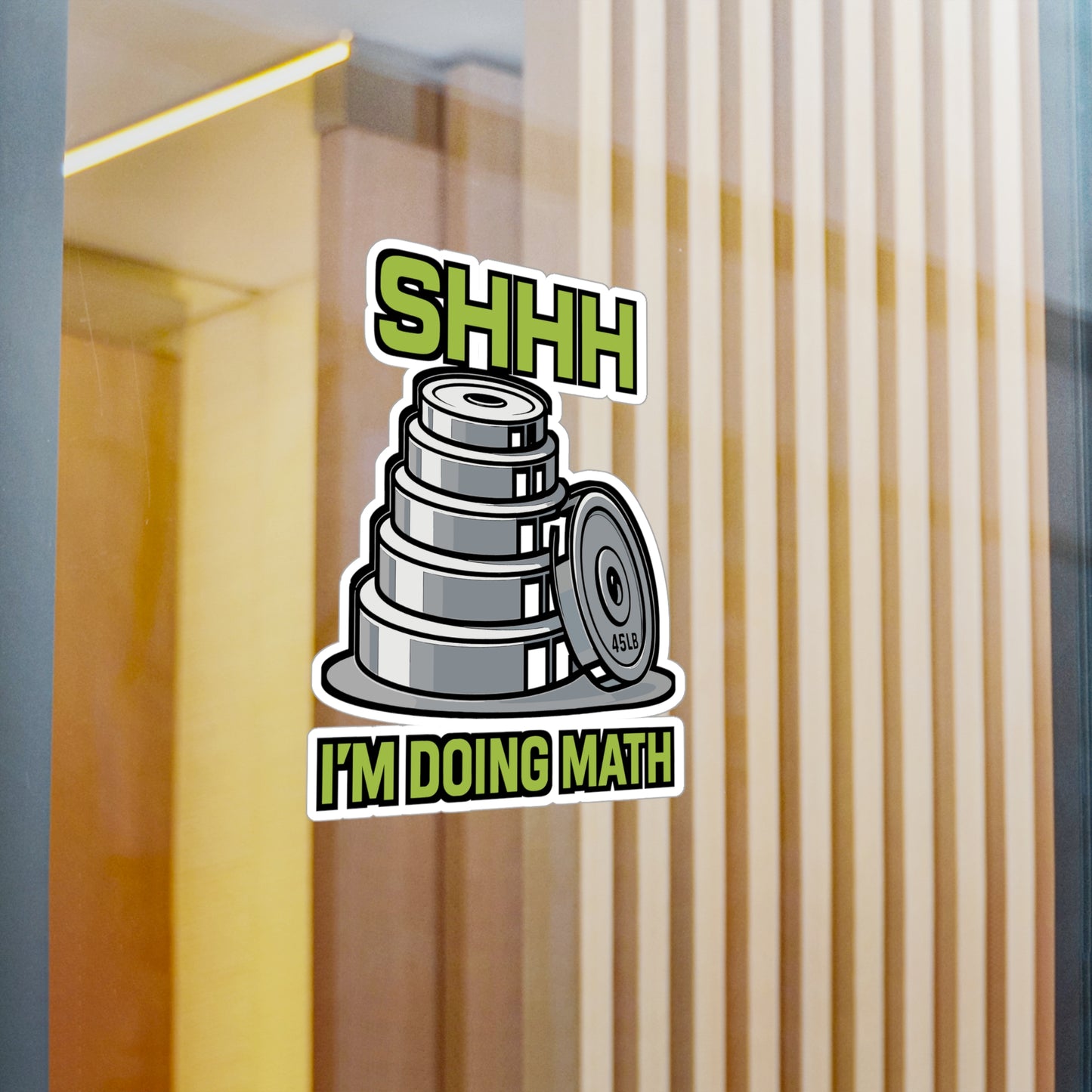 Weightlifting Sticker – "Shhh Im Doing Math" Vinyl Decals for Gym, Barbell, Physics Fans – Waterproof for Laptop, Water Bottle