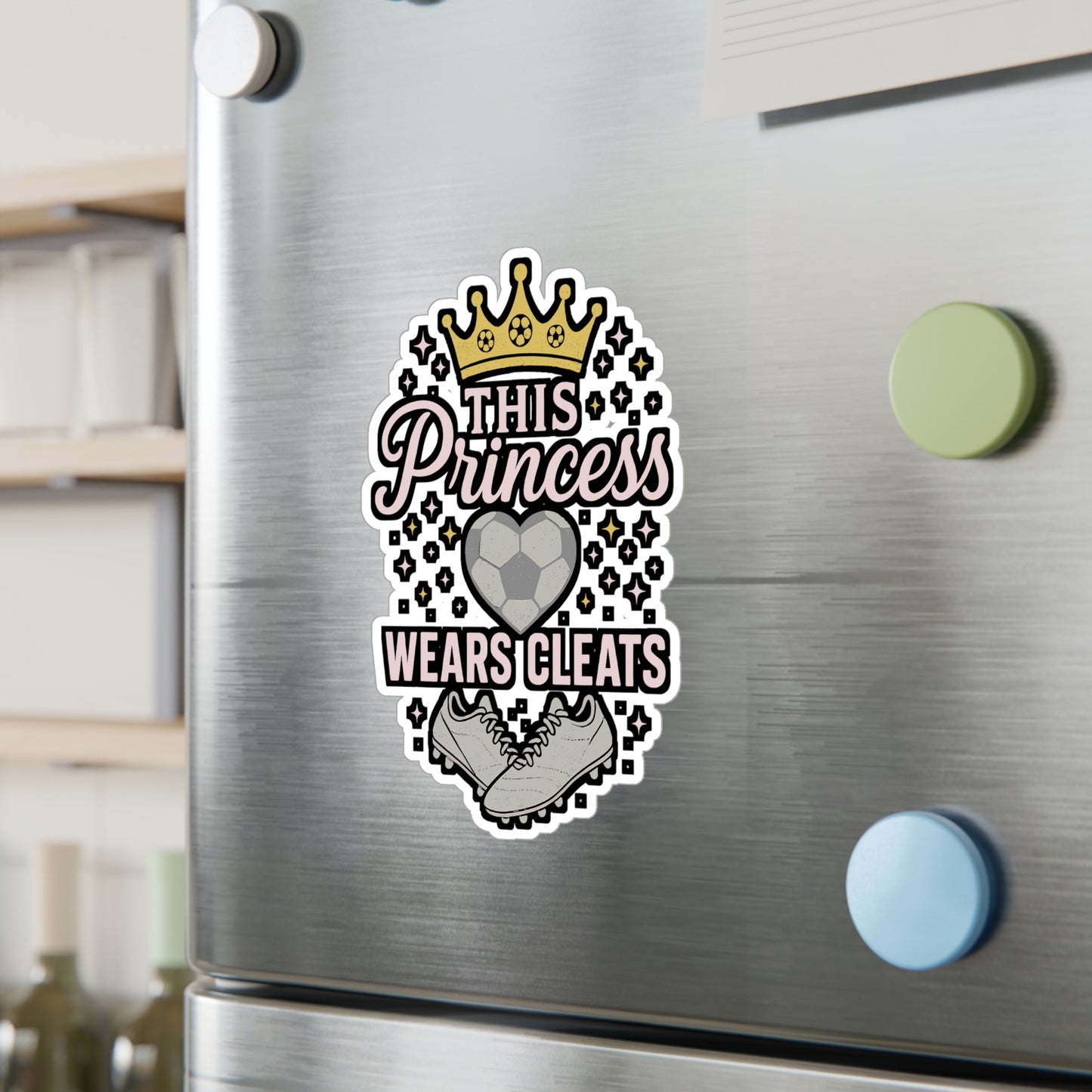 This Princess Wears Cleats - Soccer Sticker for Girls - Laptop, Water Bottle Decal - Gift for Soccer Players & Fans