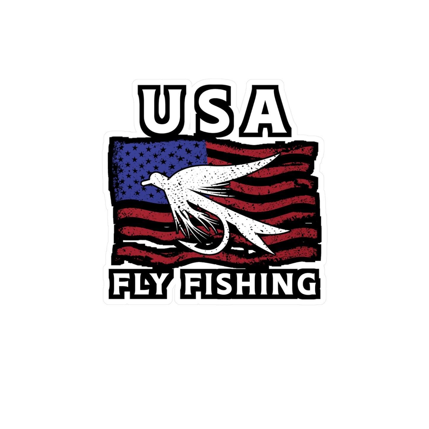 USA Fly Fishing | Fishing Sticker | Angling Decals | Lake Laptop Sticker | Fishing Gift | Angling Gift