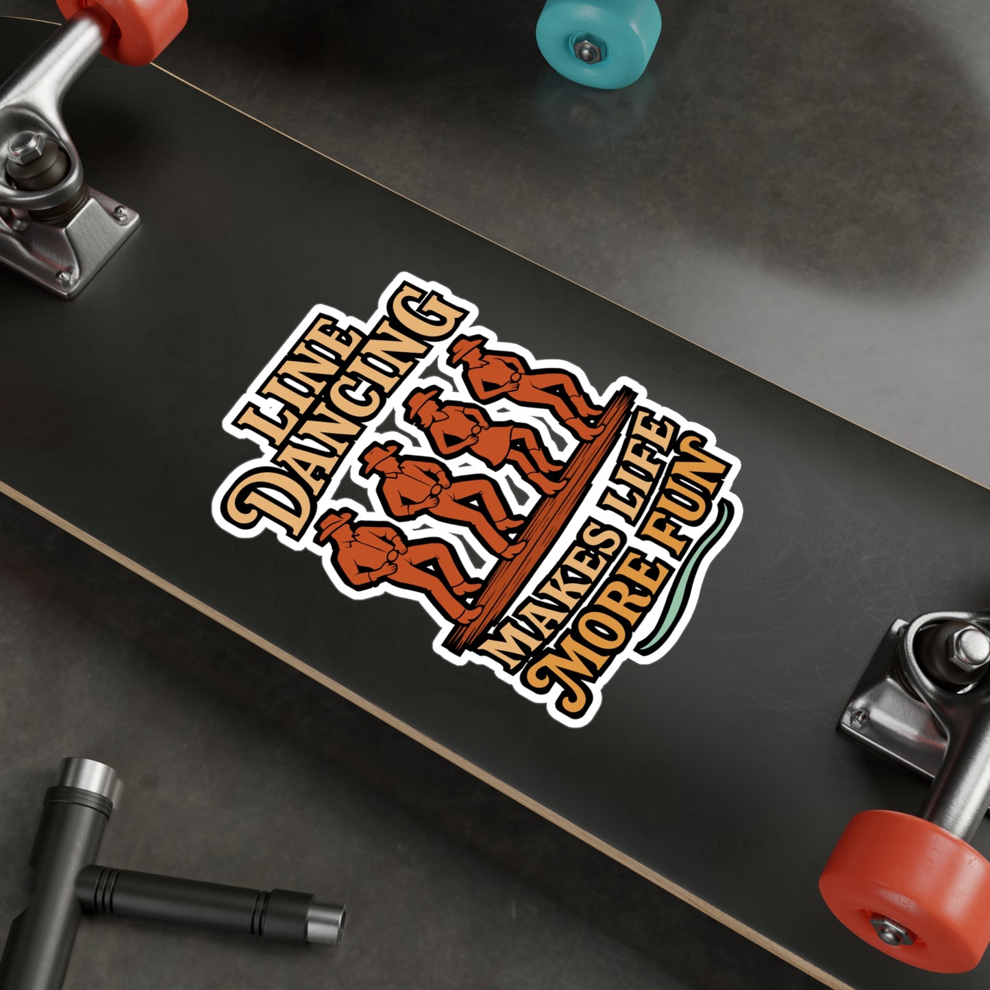 Line Dancing Makes Life More Fun – Line Dance Sticker for Laptop, Water Bottle, Vinyl Dancer Decal | Dance Gift