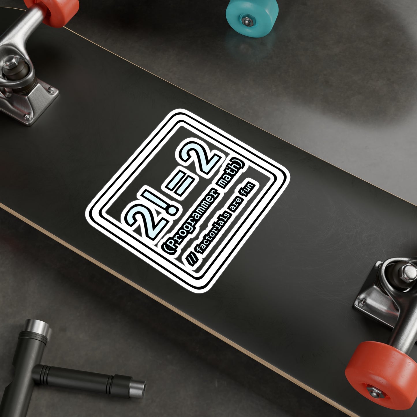 Math Sticker – 2 = 2 Programmer Math Decals for Coding Lovers, Waterproof Vinyl Sticker for Laptop or Water Bottle, Ideal Programmer Gift