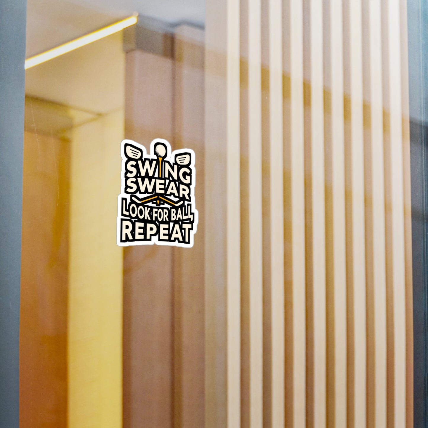 Swing Swear Look For Ball Repeat - Golf Sticker for Laptop Sticker. Water Bottle Sticker, Vinyl Golfer Decal - Golf Gift