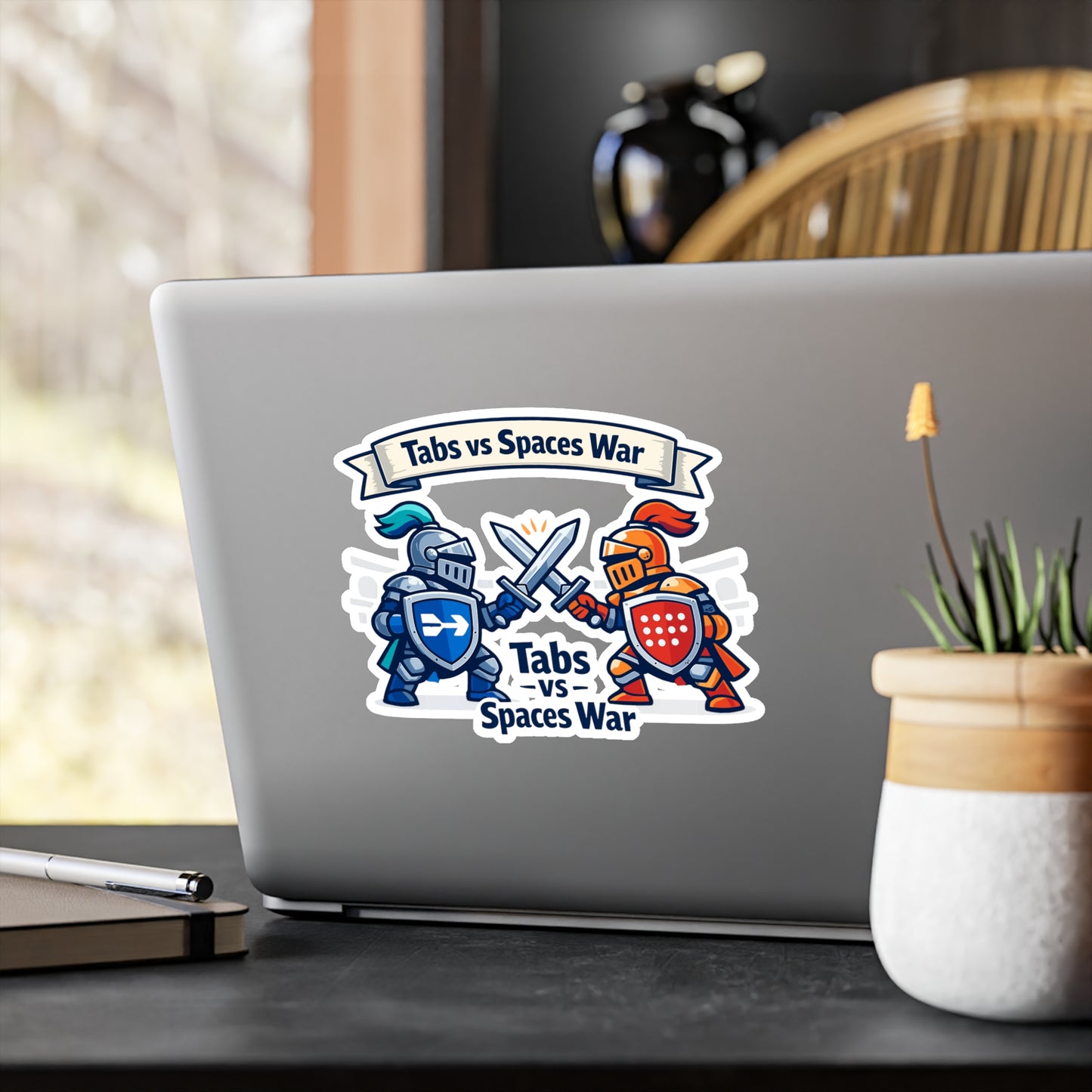 Coding Sticker Tabs vs Spaces War Programmer Decals Funny Source Code Semicolon Vinyl Waterproof for Laptop Water Bottle