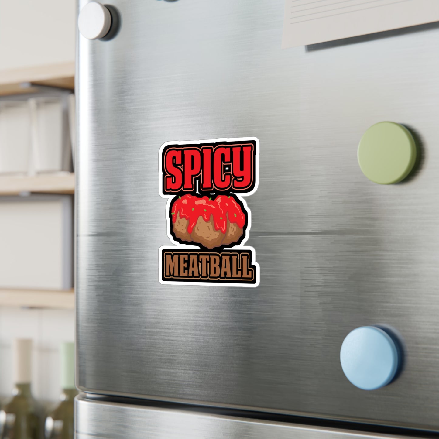 Spicy Meatball - Meatball Sticker for Car Window Laptop Sticker. Water Bottle Sticker, Vinyl Italian Decal, Cuisine Sticker - Meatball Gift