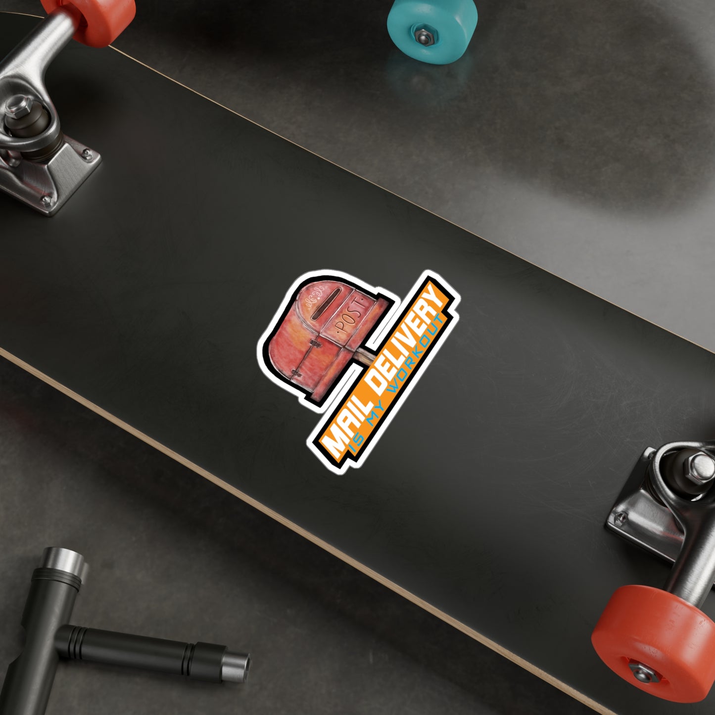 Mail delivery is my workout - Postman Sticker for Laptop Sticker. Water Bottle Sticker, Vinyl Worker Decal - Postman Gift