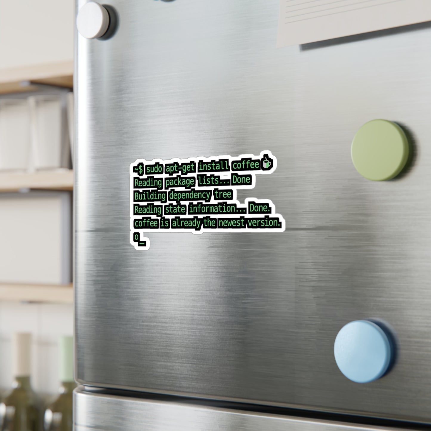 Sudo Apt-Get Install Coffee – Programmer Sticker for Car, Laptop, Water Bottle & Tech Lover Gifts
