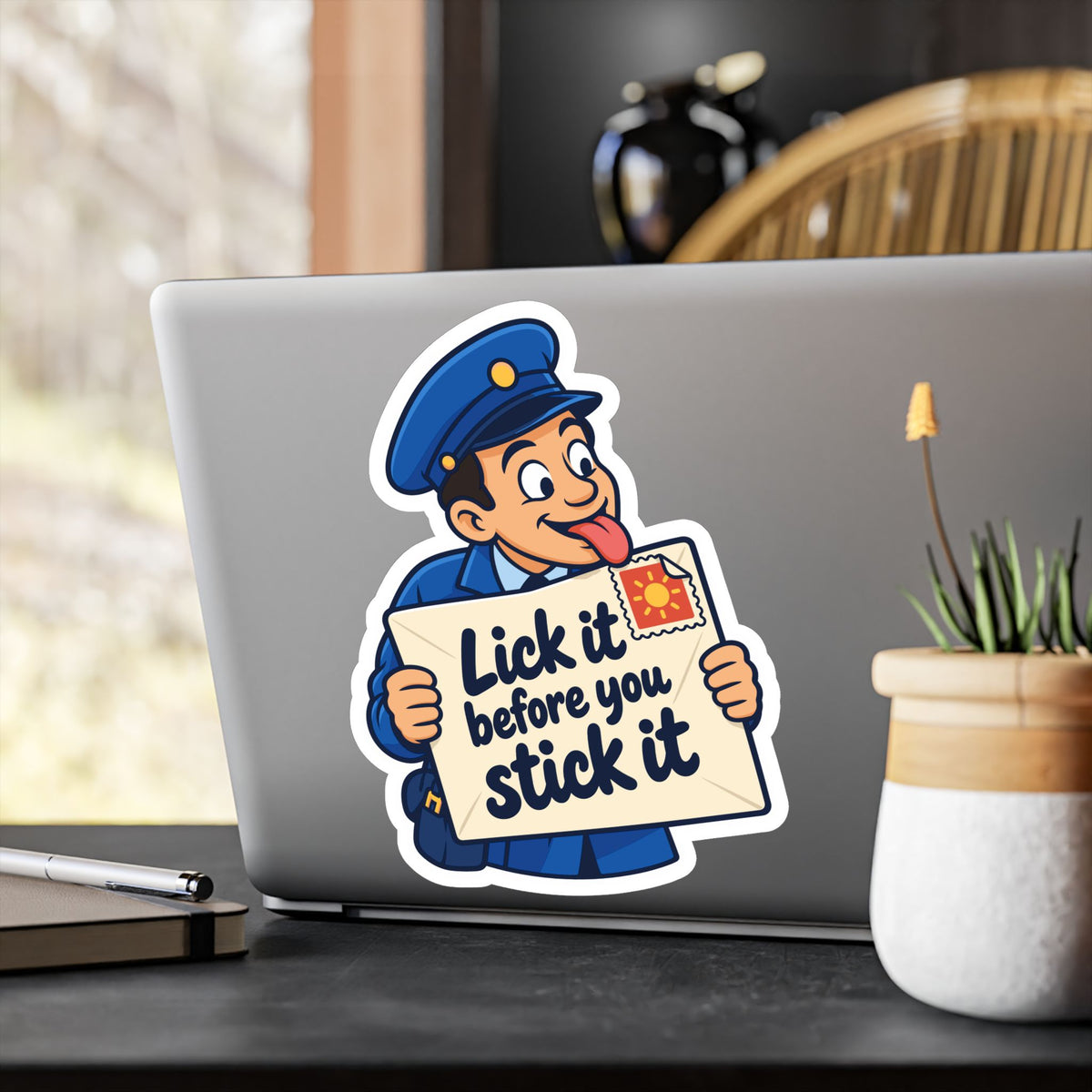 Postal Worker Sticker “Lick It Before You Stick It” – Waterproof Vinyl Decals for Mailbox, Laptop
