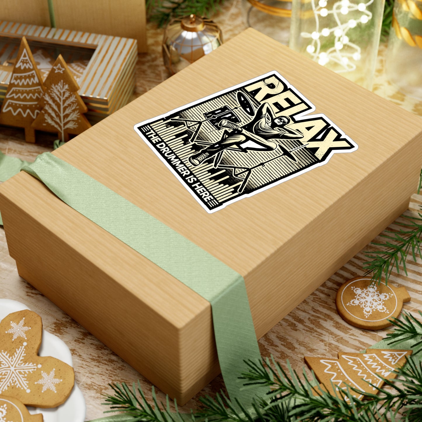 Relax The Drummer Is Here - Drummer Sticker for Laptop Sticker. Water Bottle Sticker, Vinyl Drumming Decal - Drummer Gift