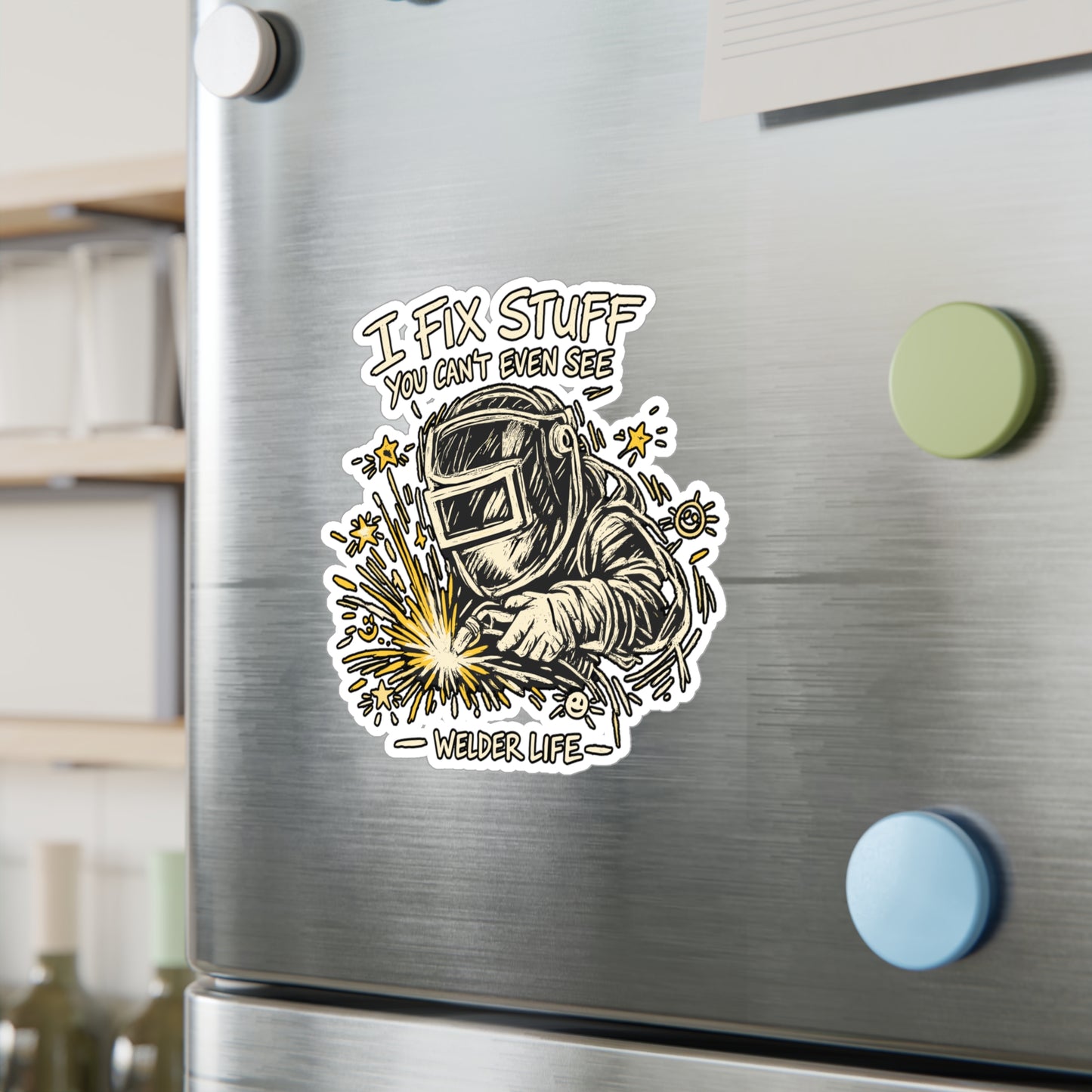 Welder Sticker Freehand und frech Welding Fabricator Arch Design Vinyl sticker decals for Laptop Water Bottle Waterproof