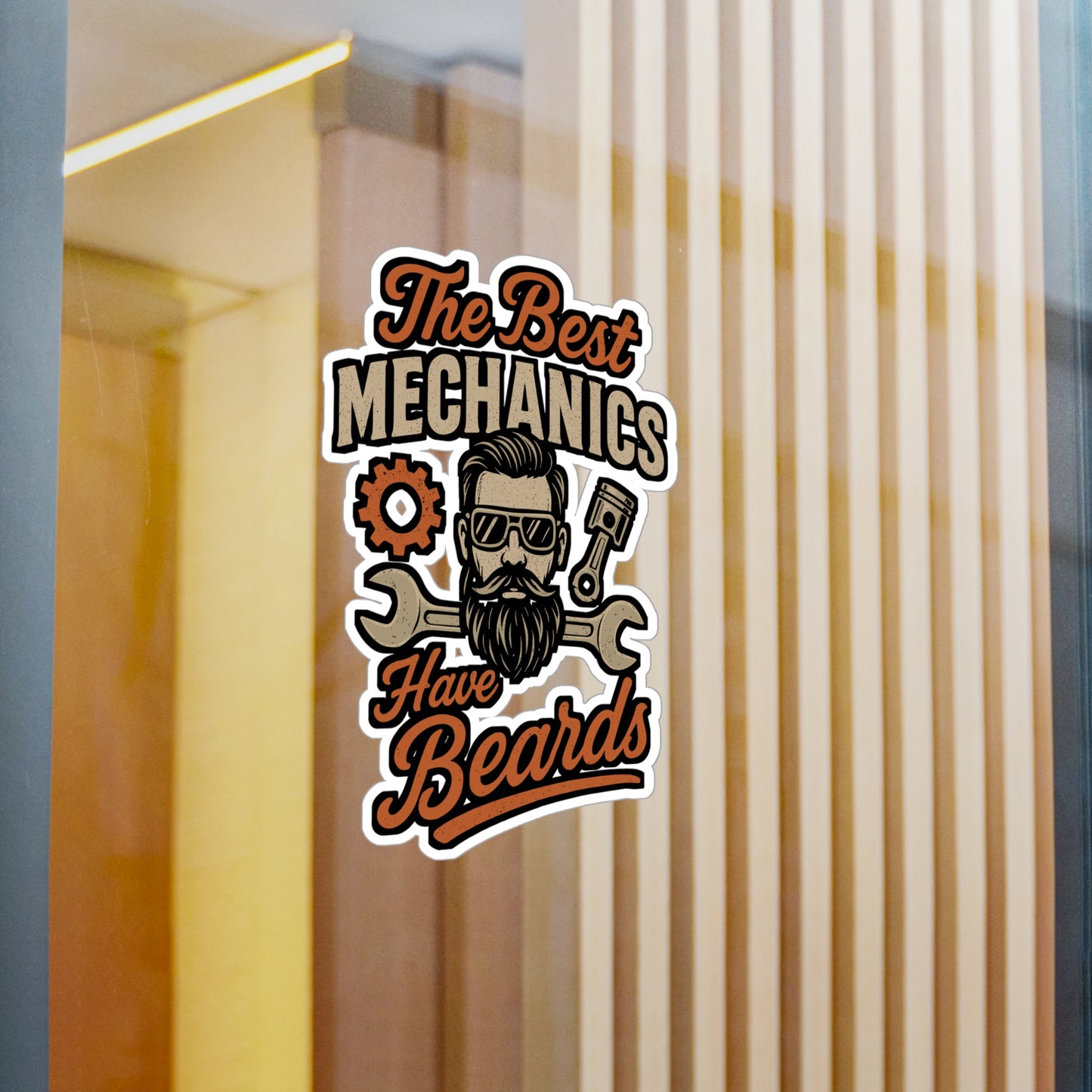 The Best Mechanics Have Beards – Mechanic Sticker for Laptop, Water Bottle & Tool Box | Vinyl Grease Decal, Funny Auto Repair Gift