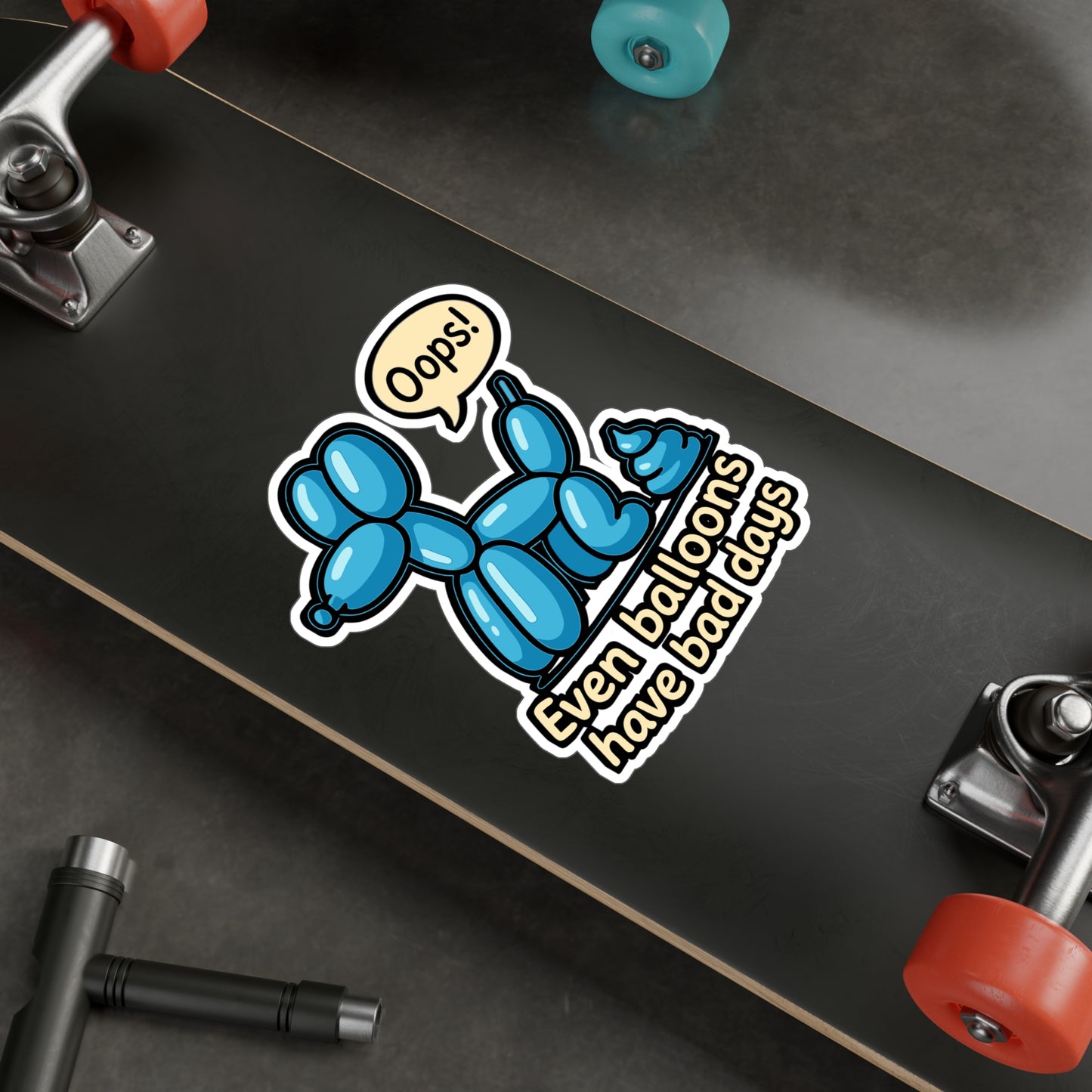 Blue Balloon Dog Poop - Playful Sticker for Laptops, Water Bottles - Fun Gift for Dog Lovers, Teens, Kids