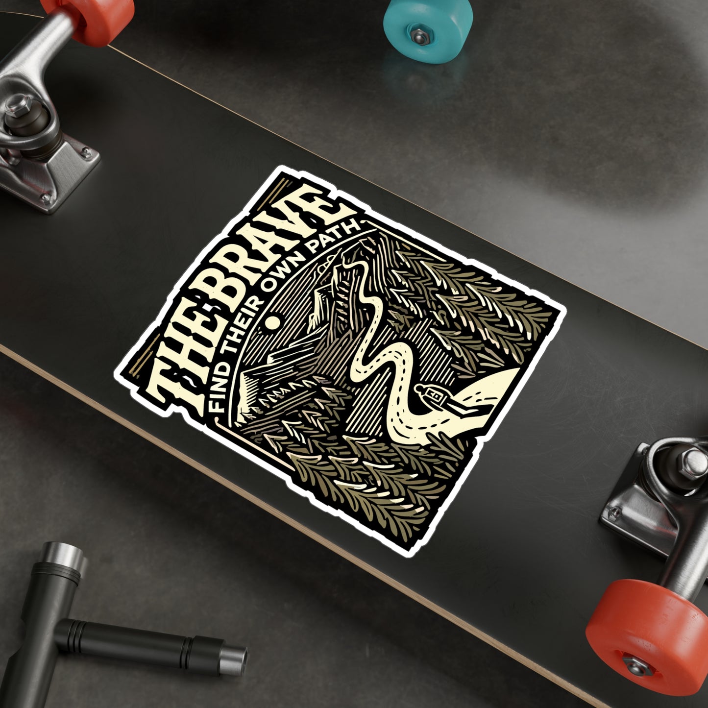 The Brave Find Their Own Path - Brave Sticker for Laptop Sticker. Water Bottle Sticker, Vinyl Adventure Decal - Brave Gift
