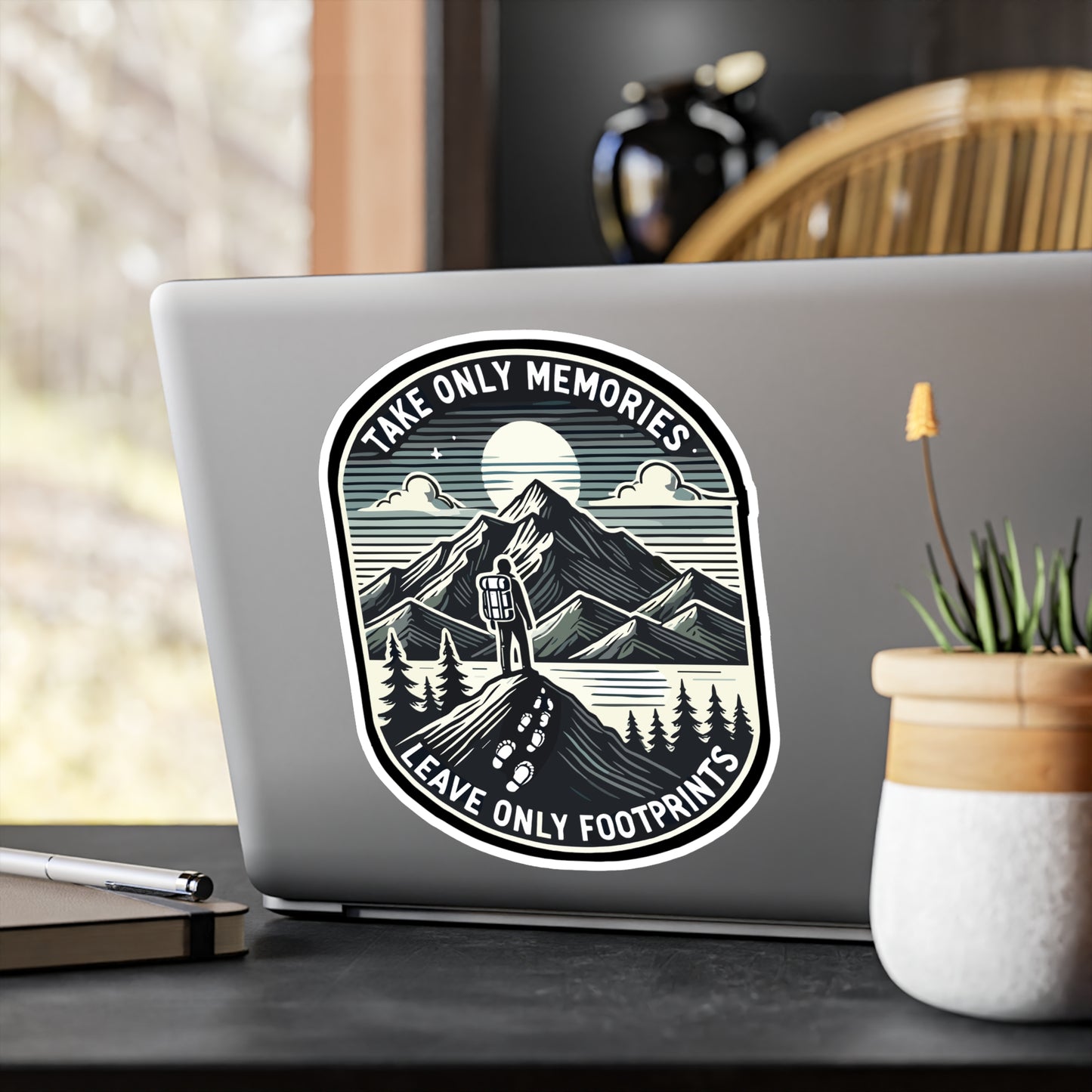 Take Only Memories, Leave Only Footprints - Eco-friendly Sticker for Laptop Sticker. Water Bottle Sticker, Vinyl Hiking Decal - Eco-friendly Gift