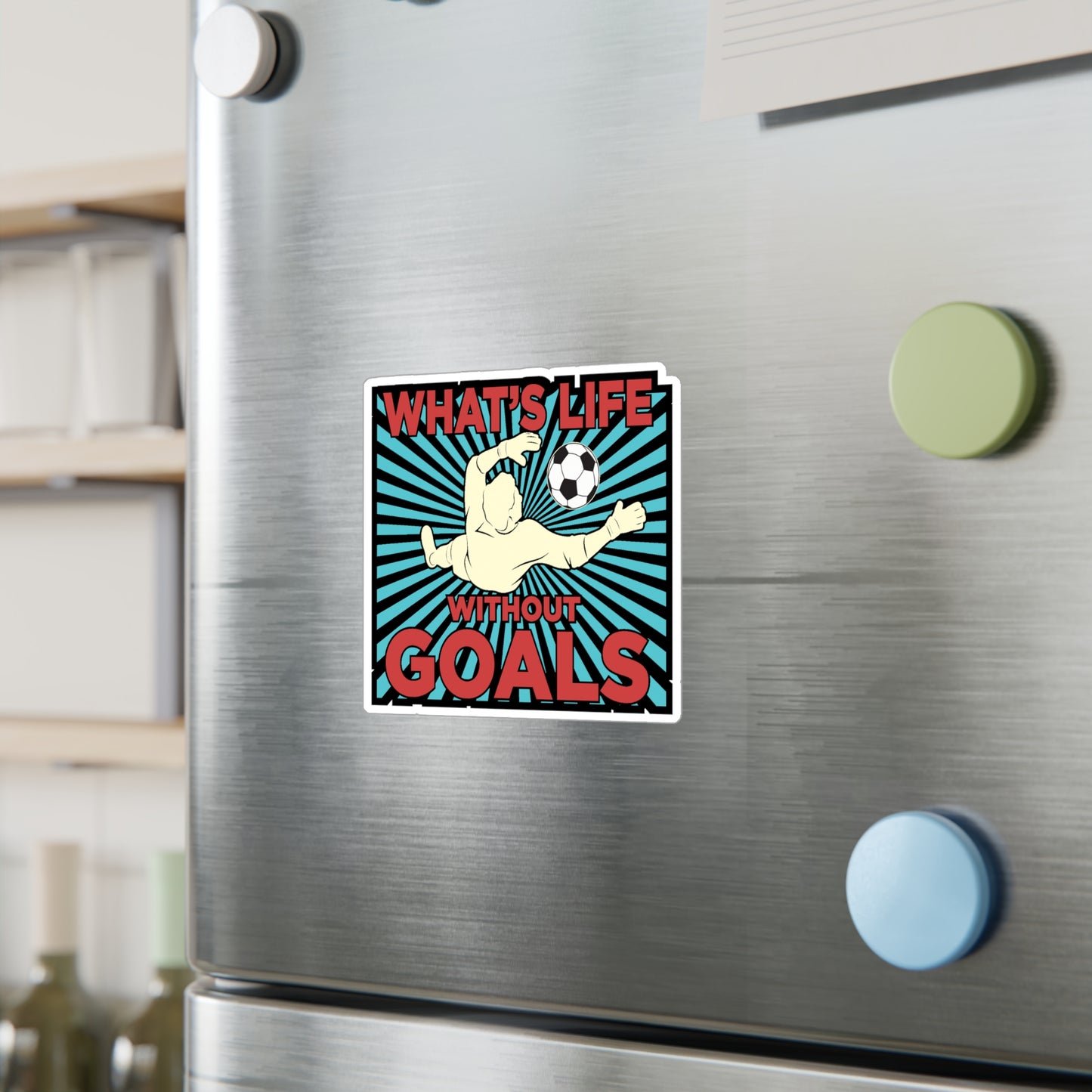 Whats life without goals - Soccer Sticker for Laptop Sticker. Water Bottle Sticker, Vinyl Soccer ball Decal - Soccer Gift