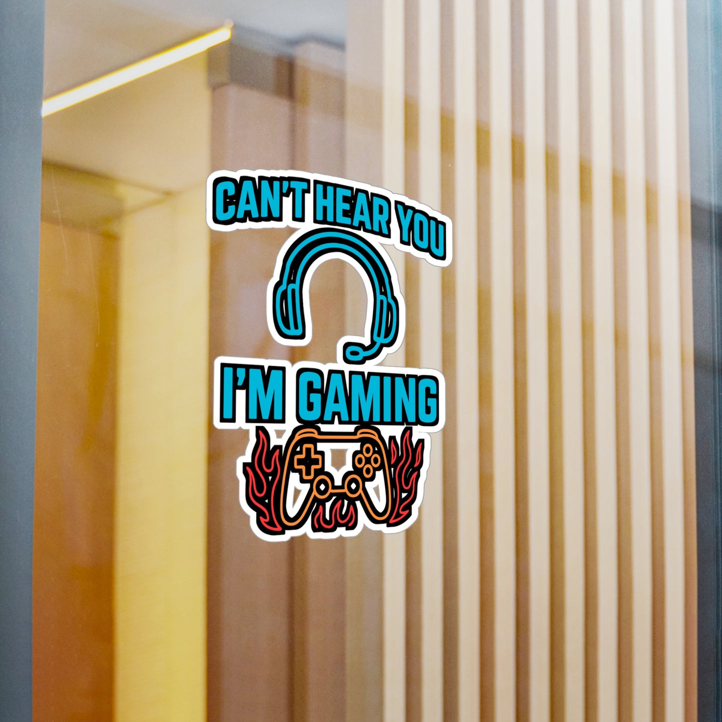 Can't Hear You I'm Gaming - Gaming Sticker for Laptop, Water Bottle, Teens & Adults, Fun Gamer Gift Idea