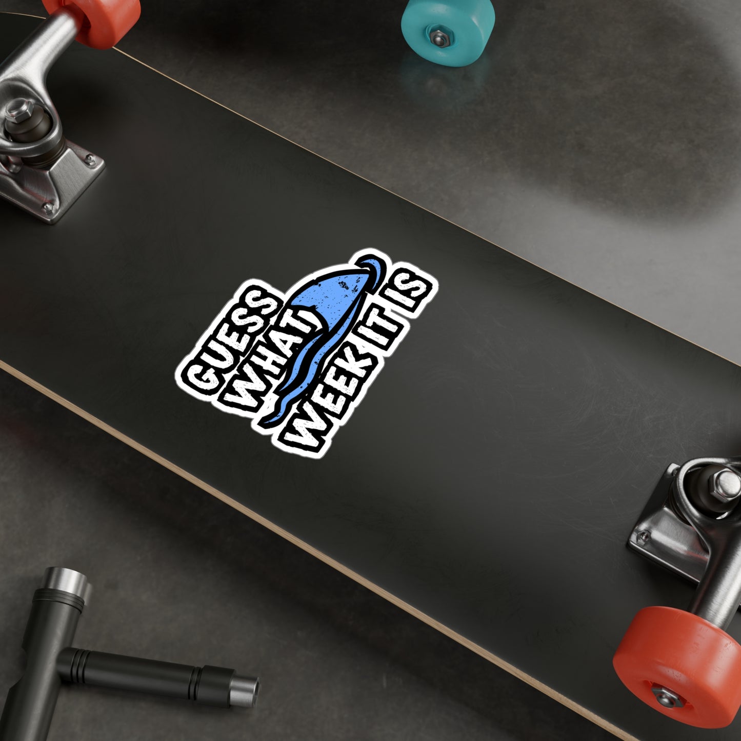 Guess What Week It Is - Sharks Sticker for Car Window Laptop Sticker. Water Bottle Sticker, Vinyl Marine Decal, Jaws Sticker - Sharks Gift