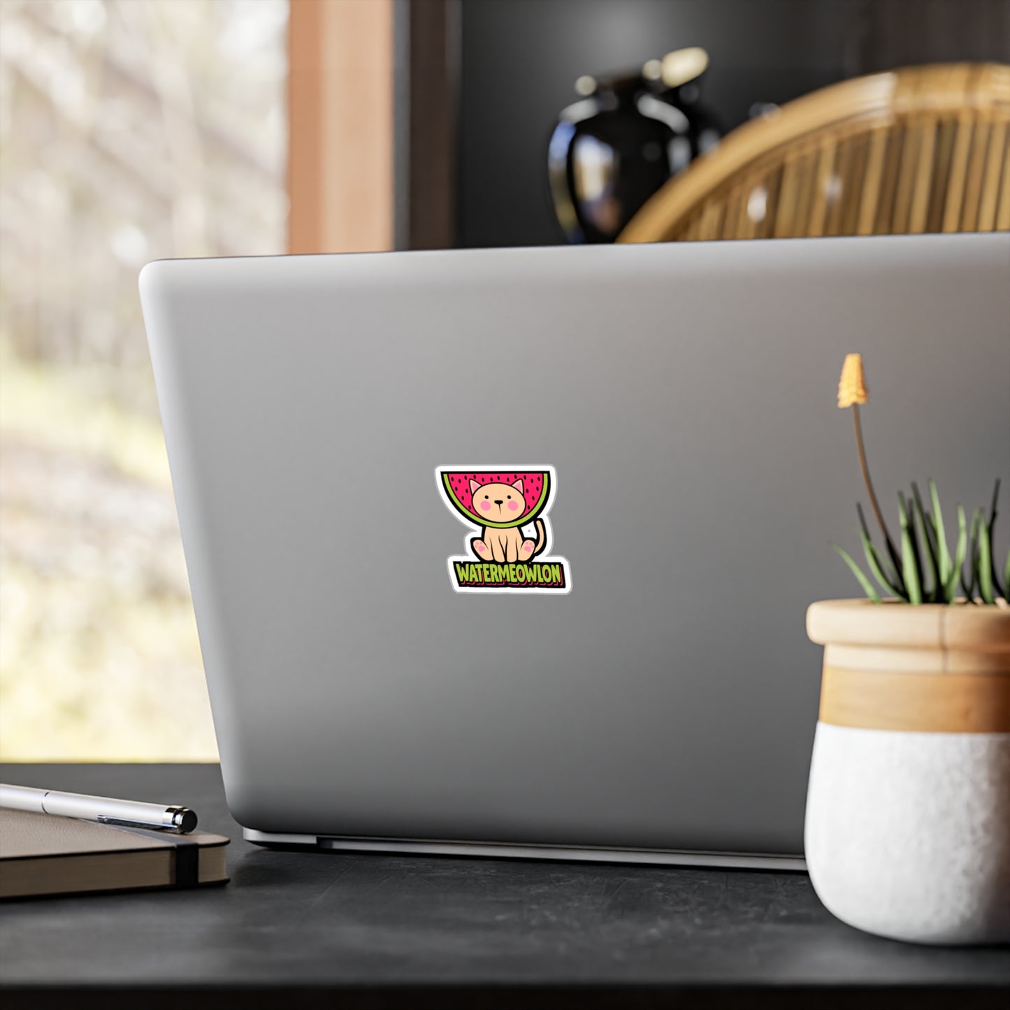 Watermelon cat - Cat Sticker for Car Window Laptop Sticker. Water Bottle Sticker, Vinyl Watermelon Decal, Fruit Sticker - Cat Gift