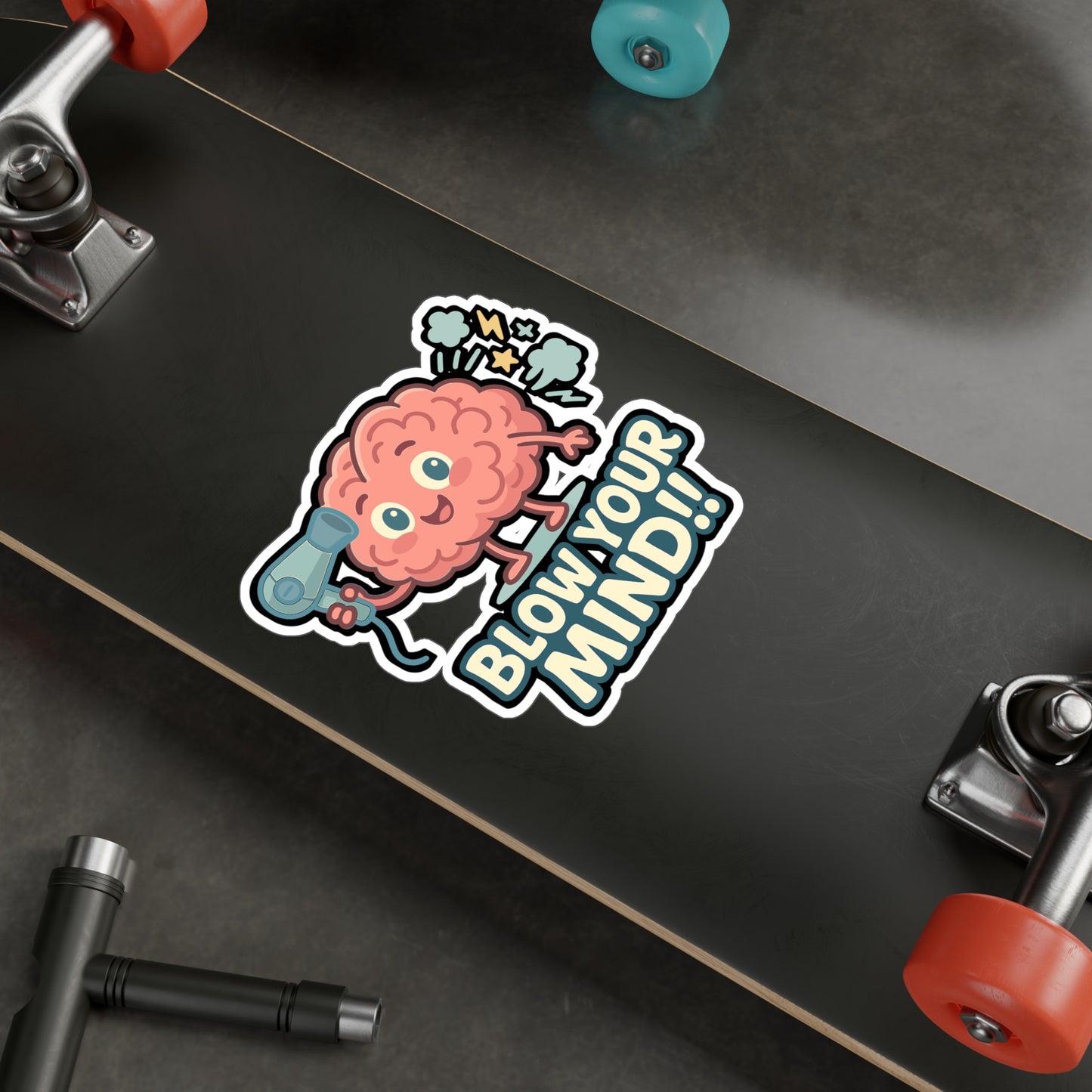 Brain Sticker – "Blow Your Mind" Creative Quirky Decal for Laptop or Water Bottle, Vinyl Waterproof Intelligence Gift