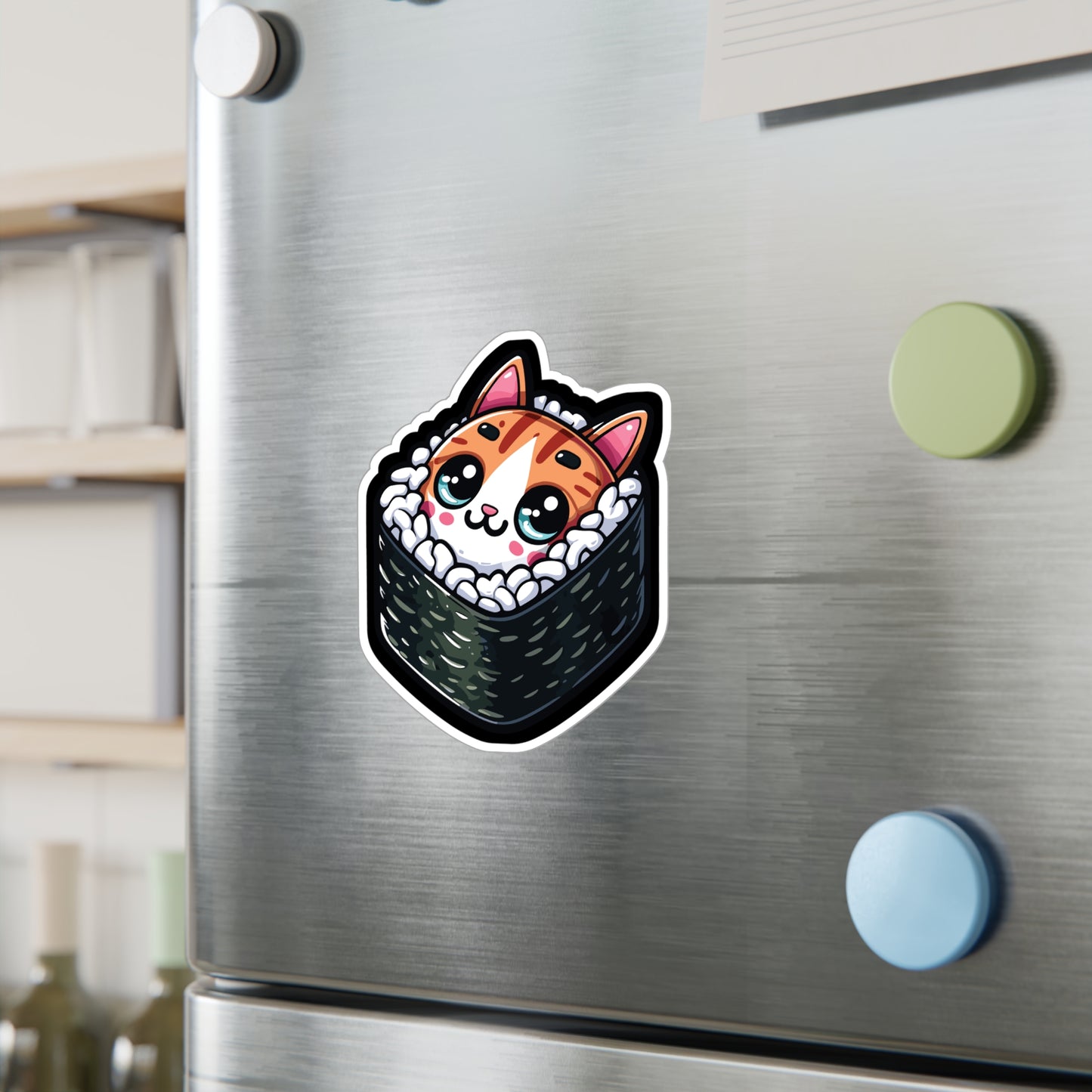Sushi Cat - Sushi Sticker for Car Laptop Sticker. Water Bottle Sticker, Vinyl Fish Decal, Rolls Sticker - Sushi Gift
