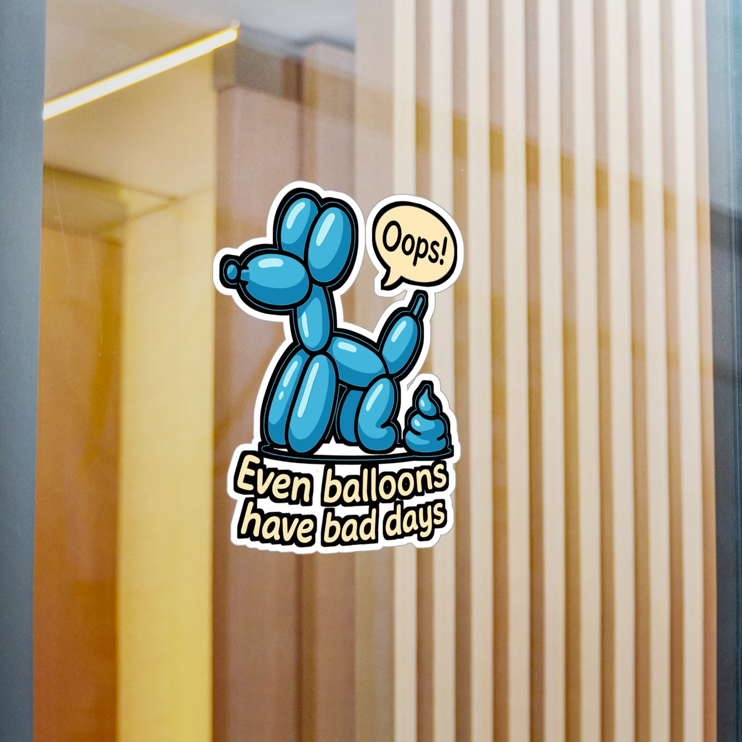 Blue Balloon Dog Poop - Playful Sticker for Laptops, Water Bottles - Fun Gift for Dog Lovers, Teens, Kids