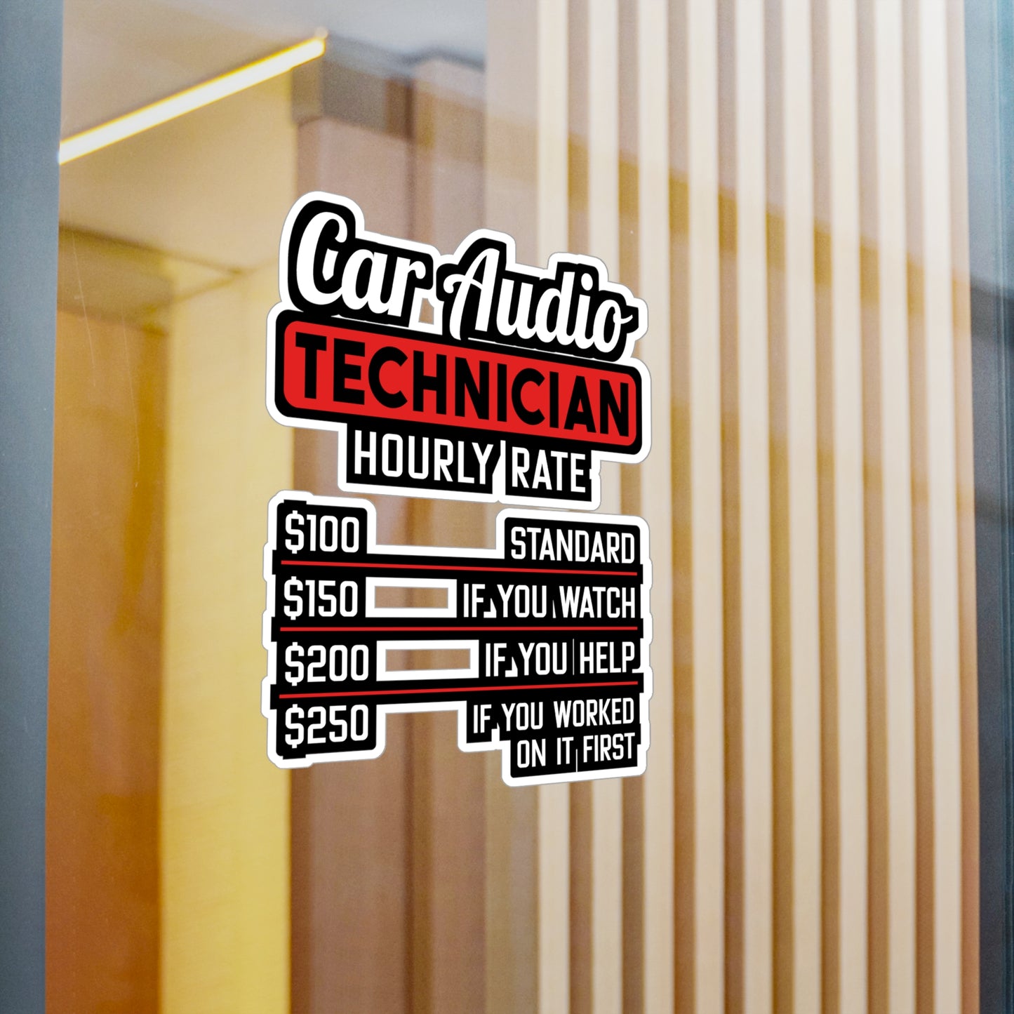Car Audio Technician Hourly Rate | Car-stereo Sticker | Car-audio Decals | Bass Laptop Sticker | Car-stereo Gift | Car-audio Gift