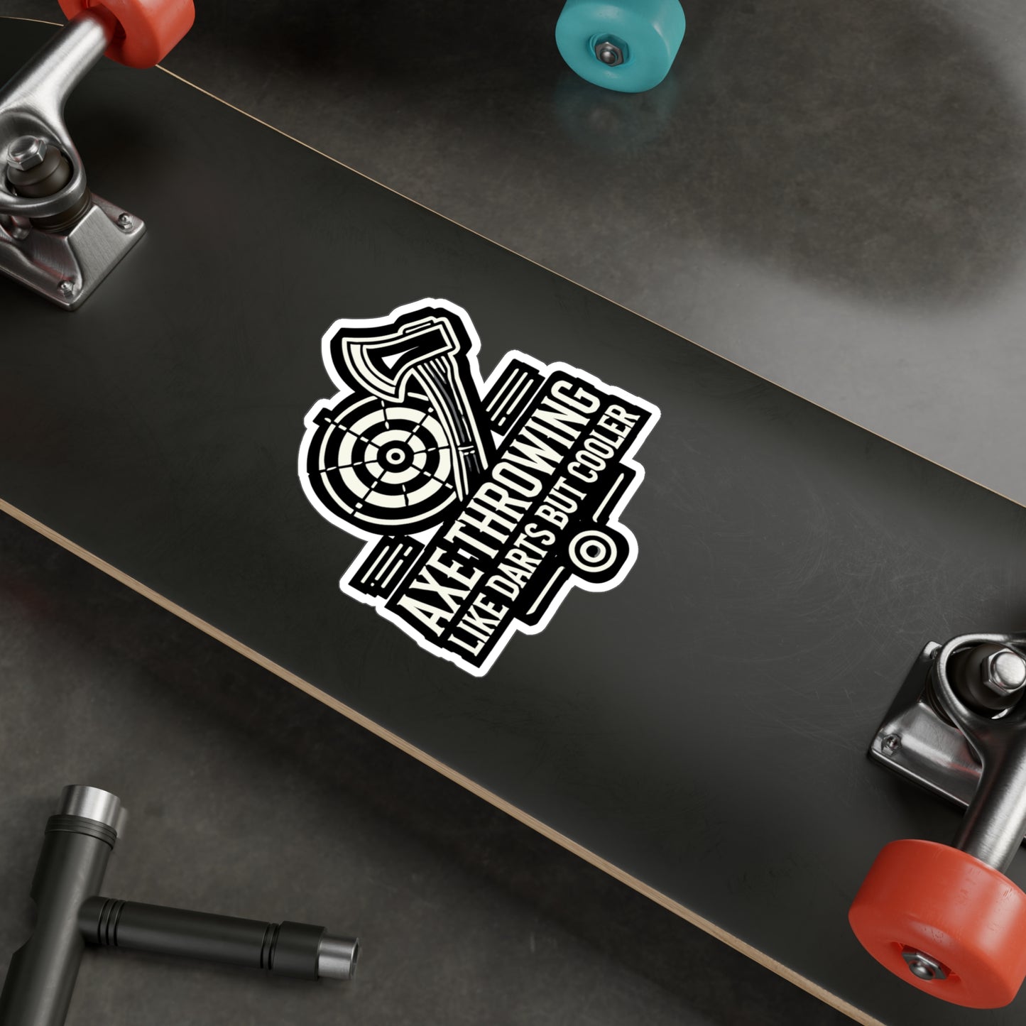 Axe Throwing Like Darts But Cooler - Axe-throwing Sticker for Laptop Sticker. Water Bottle Sticker, Vinyl Knife Decal - Axe-throwing Gift