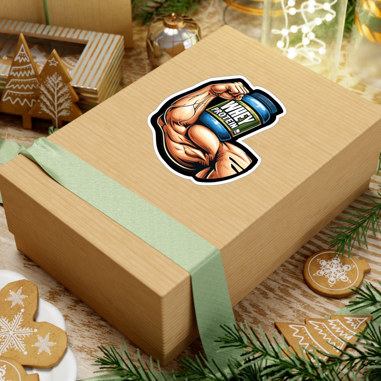 Whey Protein Muscle - Workout Sticker for Car Window Laptop Sticker. Water Bottle Sticker, Vinyl Protein Decal, Whey Sticker - Workout Gift