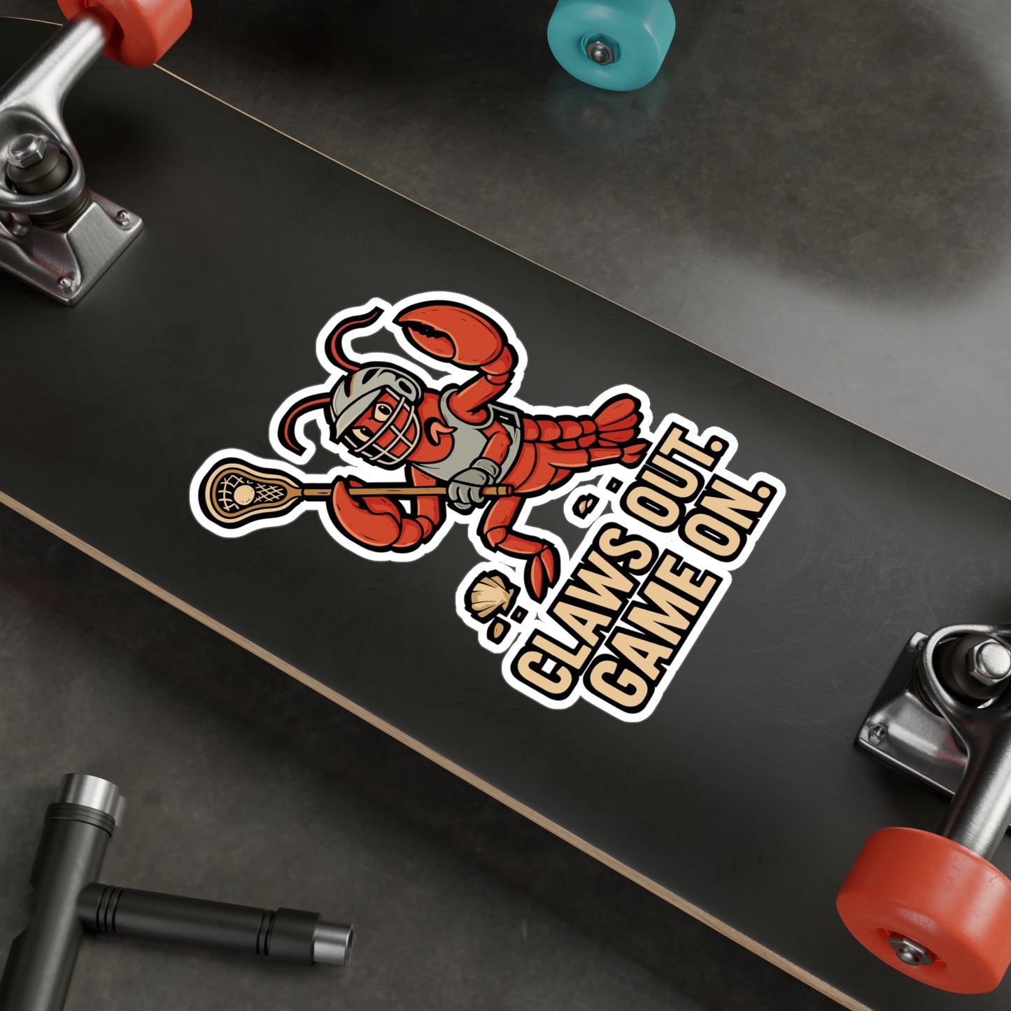 Claws Out. Game On. - Lacrosse Sticker for Water Bottle, Laptop - Gift for Players & Fans