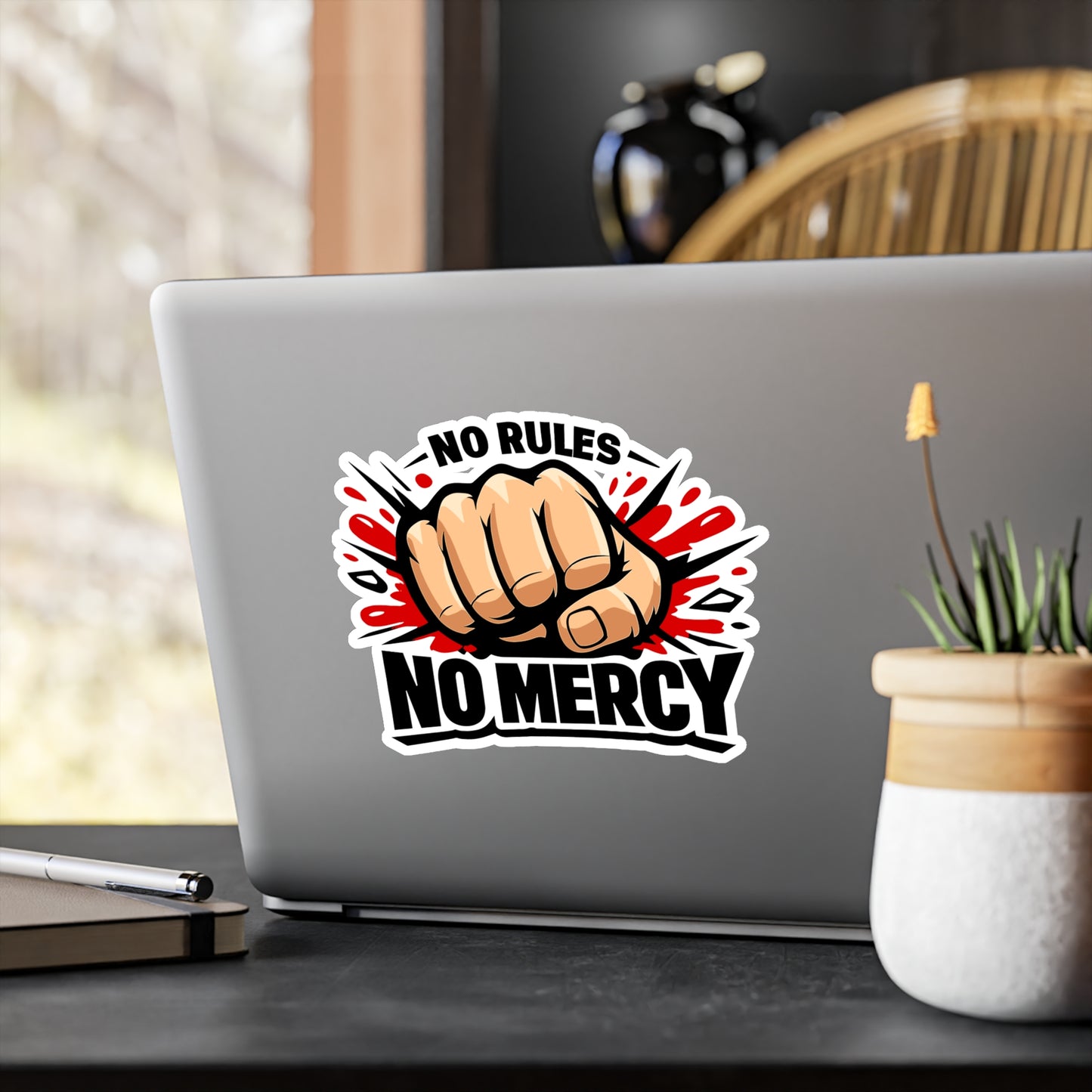 Krav Maga Sticker "No Rules No Mercy" Vinyl Waterproof Decals for Laptop Water Bottle Martial Arts Self Defense Fitness