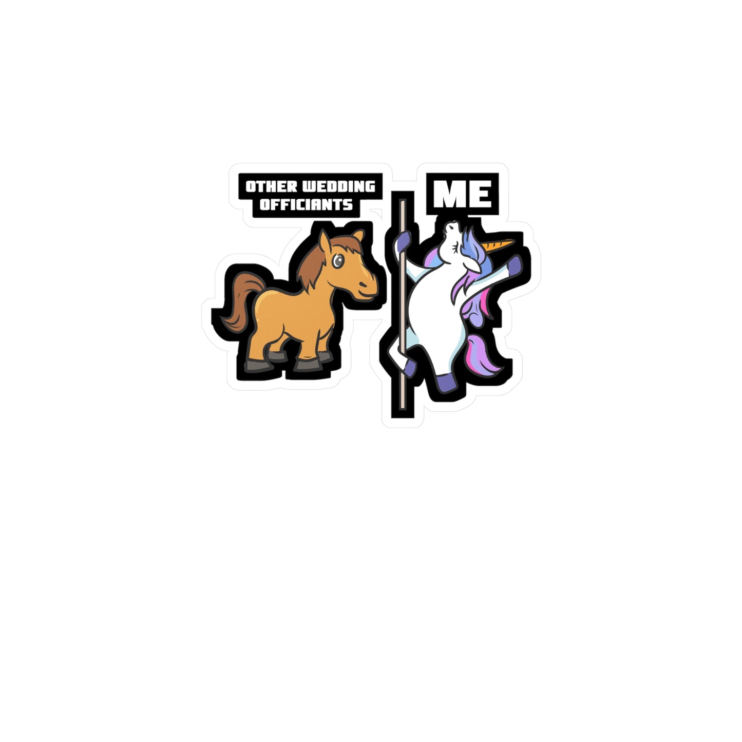 Unicorn Wedding Officiant - Wedding-officiant Sticker for Laptop Sticker. Water Bottle Sticker, Vinyl Ordained Decal - Wedding-officiant Gift