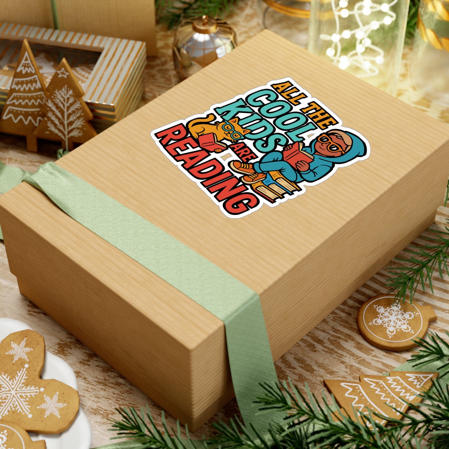 All the Cool Kids Are Reading – Book Lover Sticker for Laptop, Water Bottle & Reading Gifts