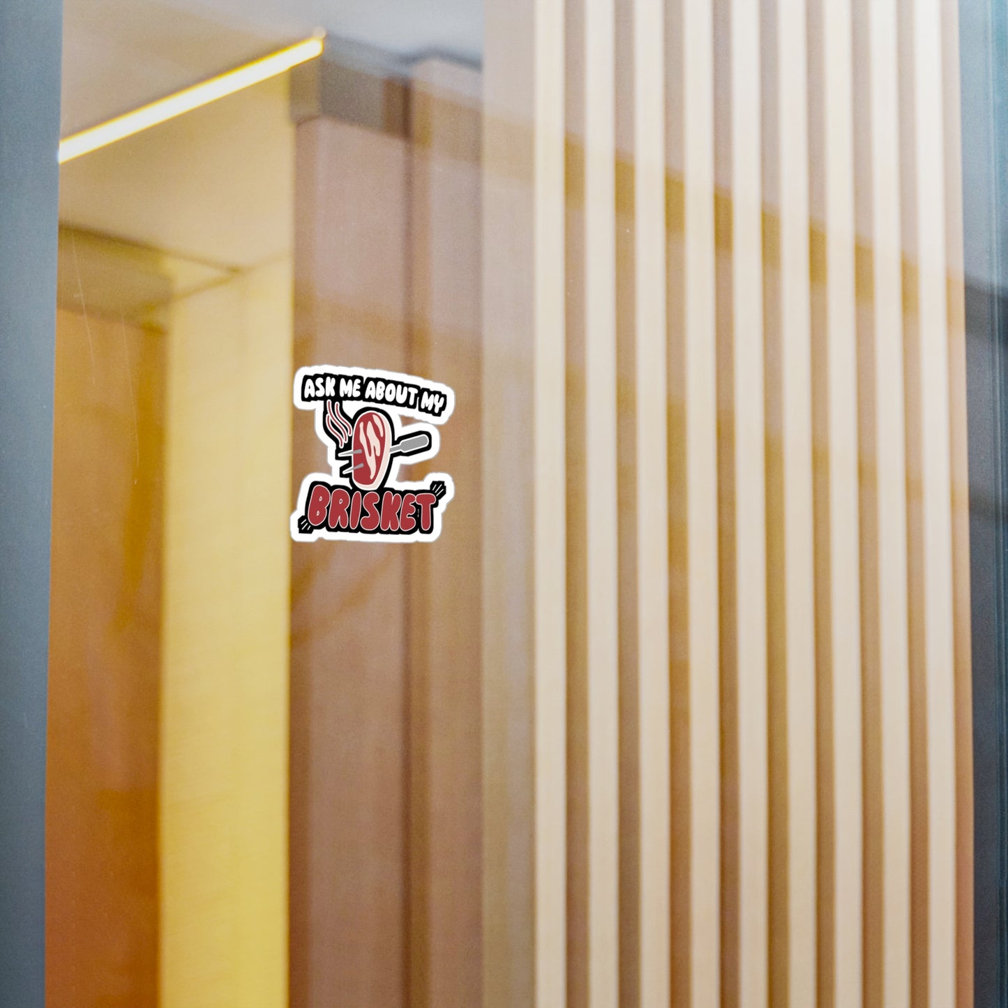Ask Me About My Brisket - Barbecue Sticker for Wall, Laptop, Window, Truck, Car Barbecue Gift Vinyl Bbq Decal Sticker