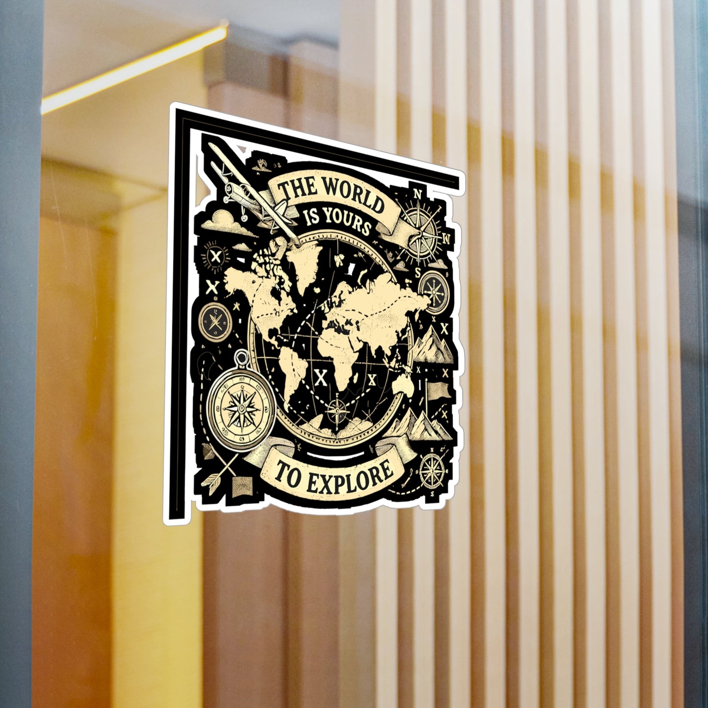 The World is Yours to Explore - Explore Sticker for Laptop Sticker. Water Bottle Sticker, Vinyl Adventure Decal - Explore Gift