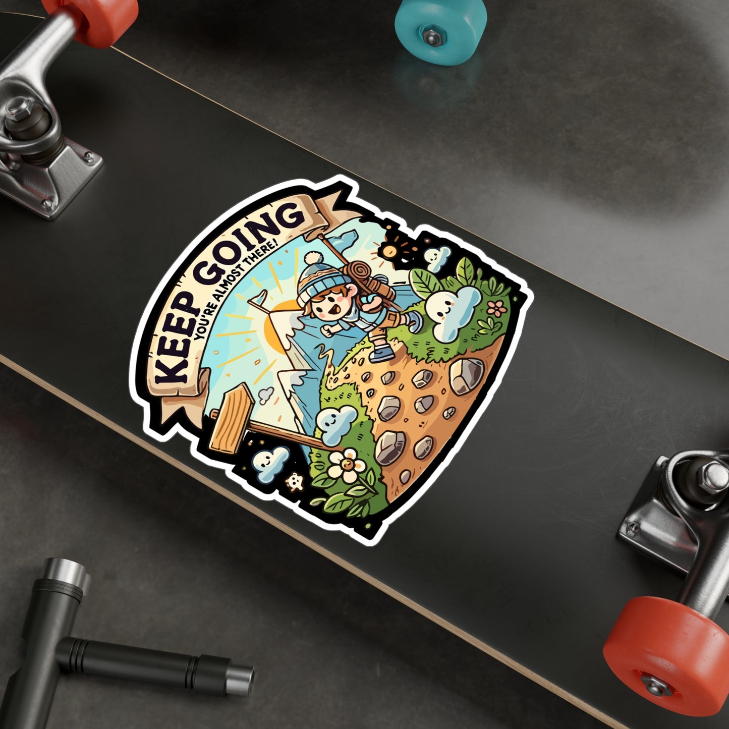 Keep Going, You’re Almost There - Hiking Sticker for Laptop Sticker. Water Bottle Sticker, Vinyl Adventure Decal - Hiking Gift