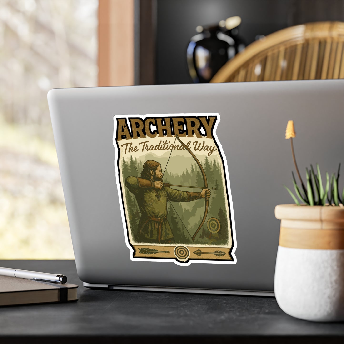 Archery The Traditional Way - Archery Sticker for Laptop, Water Bottle, Gift for Traditional Archers and Bow Enthusiasts