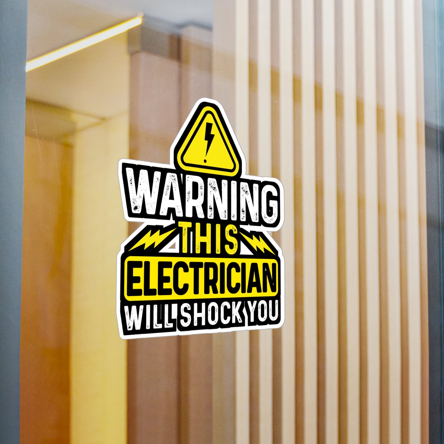 Warning This Electrician Will Shock You - Electrician Sticker for Wall, Laptop, Window, Truck, Car Electrician Gift Vinyl Stripper Decal Sticker