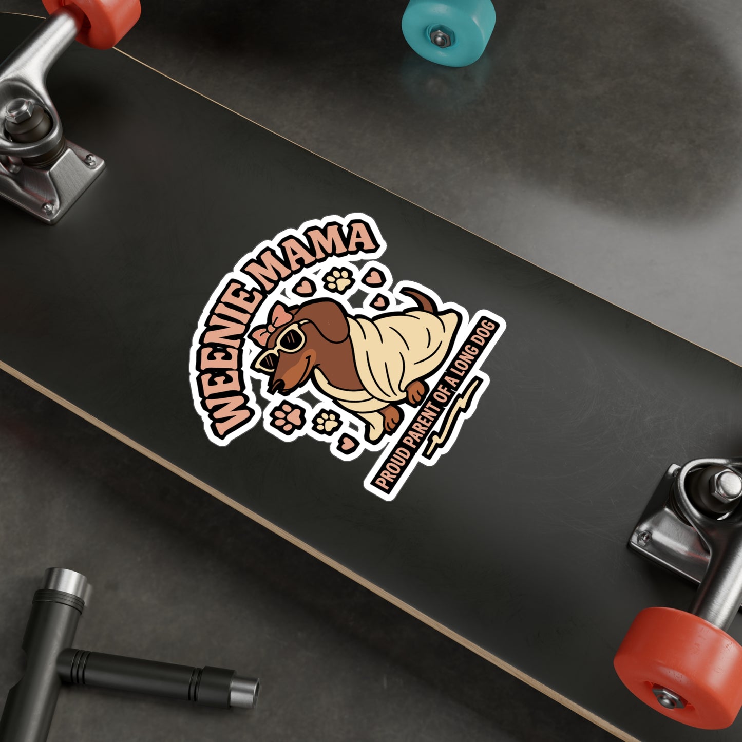 Dachshund Sticker "Weenie Mama" – Sassy Sausage Dog Decals for Laptop, Water Bottle, Cute Weiner Breed Gift, Waterproof Vinyl