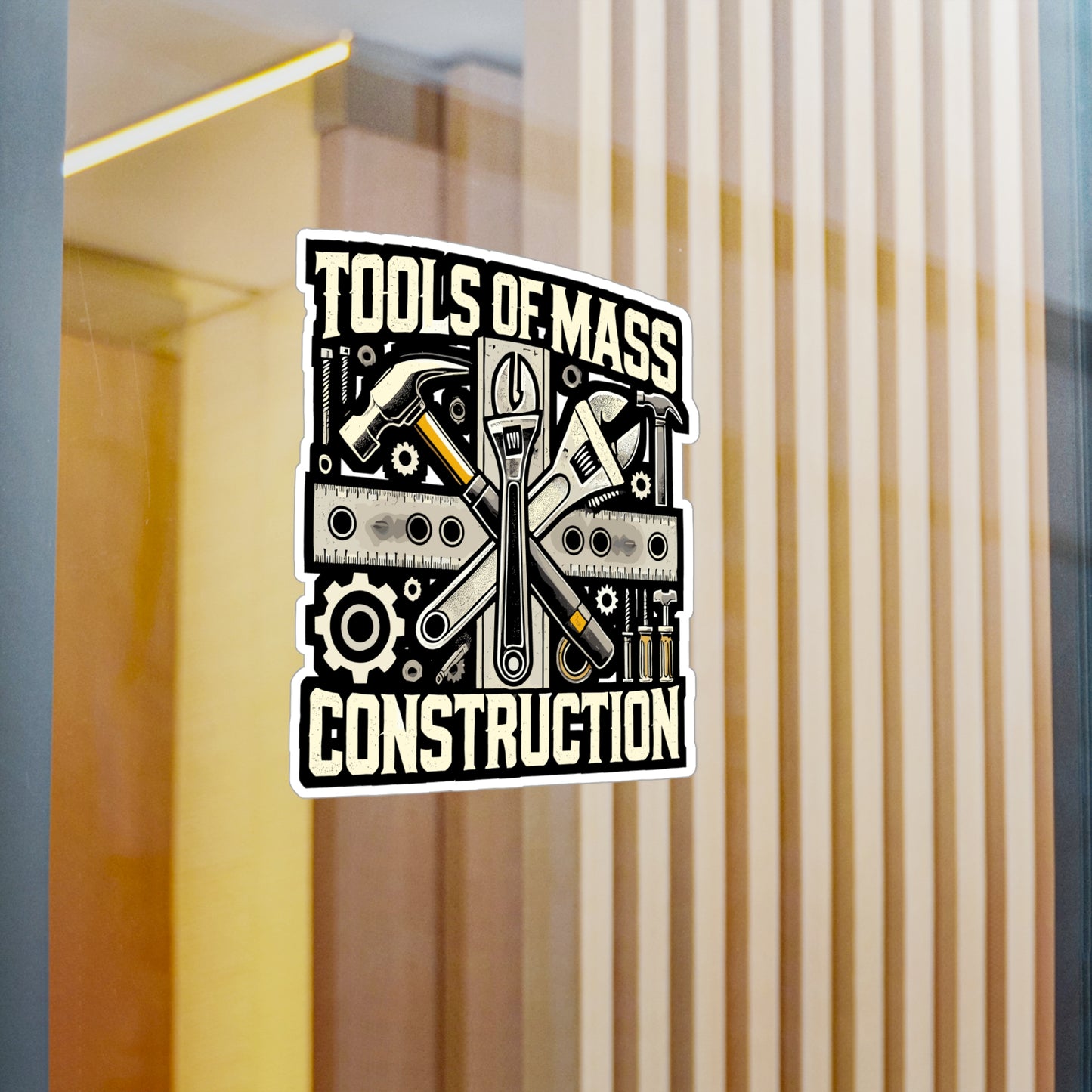 Tools Of Mass Construction - Construction Sticker for Laptop Sticker. Water Bottle Sticker, Vinyl Tools Decal - Construction Gift