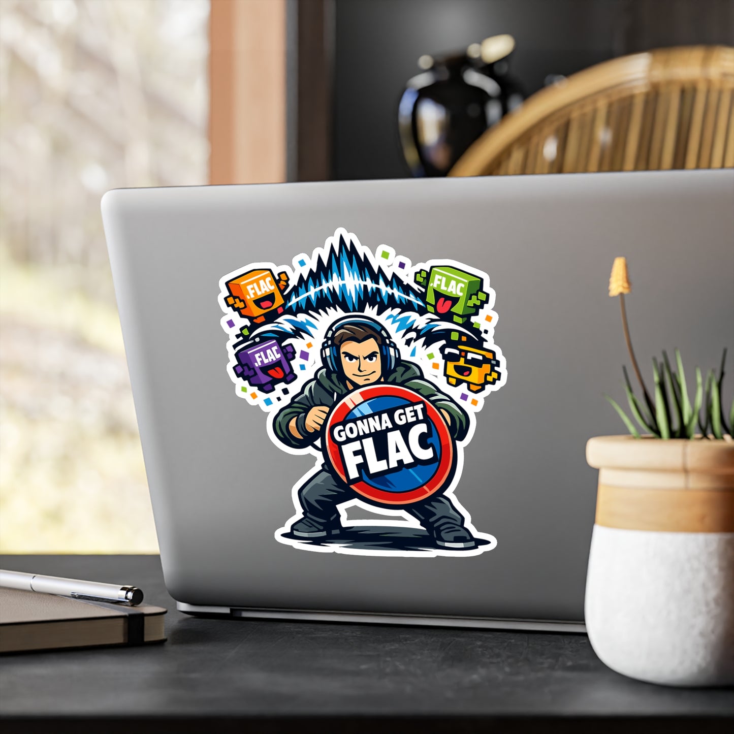 Audio Engineer Sticker Gonna Get FLAC Funny Sound Engineer Vinyl Sticker Decals Waterproof for Laptop Water Bottle Monitor