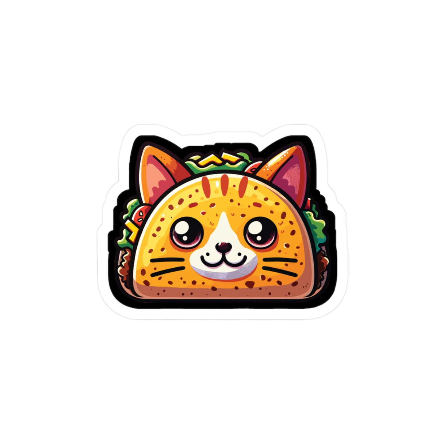 Taco Cat Mexican Food - Tacos Sticker for Car Window Laptop Sticker. Water Bottle Sticker, Vinyl Mexican Decal, Foodie Sticker - Tacos Gift