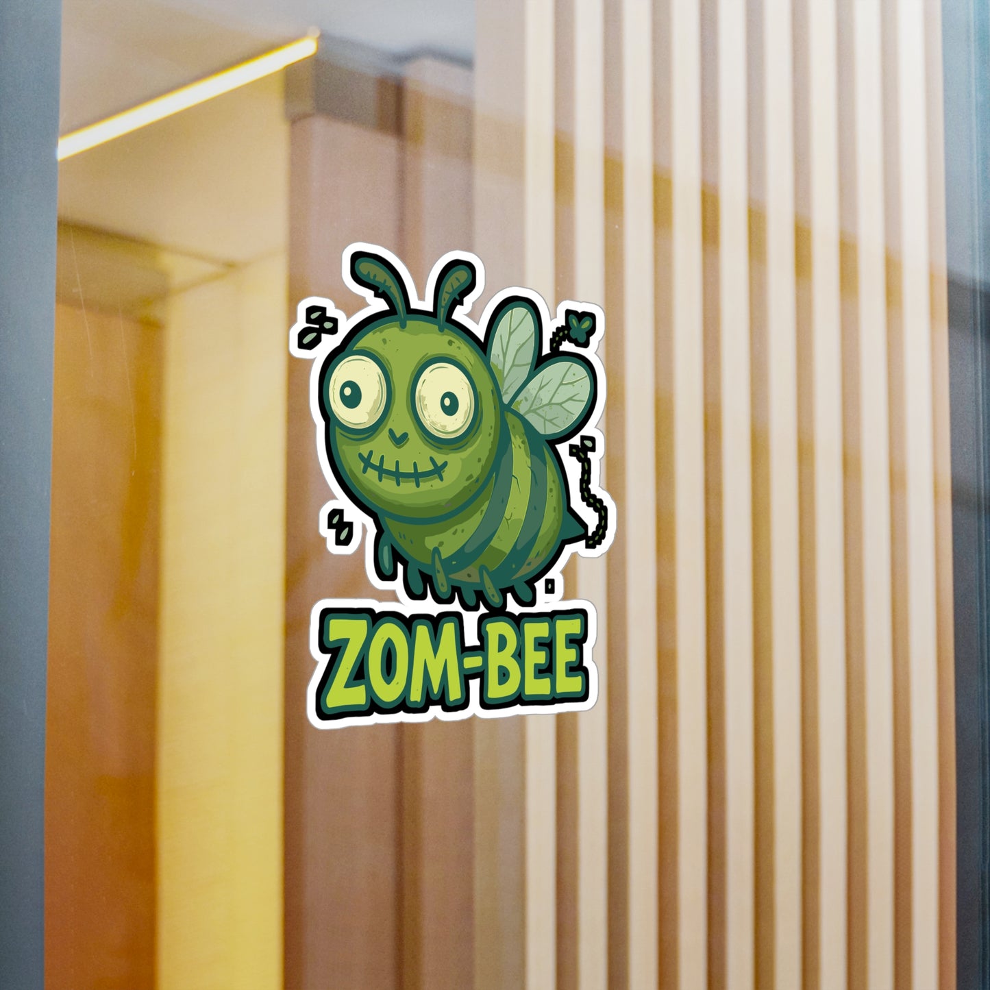 Zombie Sticker – Fun "Zom Bee" Decals for Laptop or Water Bottle, Undead Insect Vinyl Waterproof Design, Perfect Bee Gift