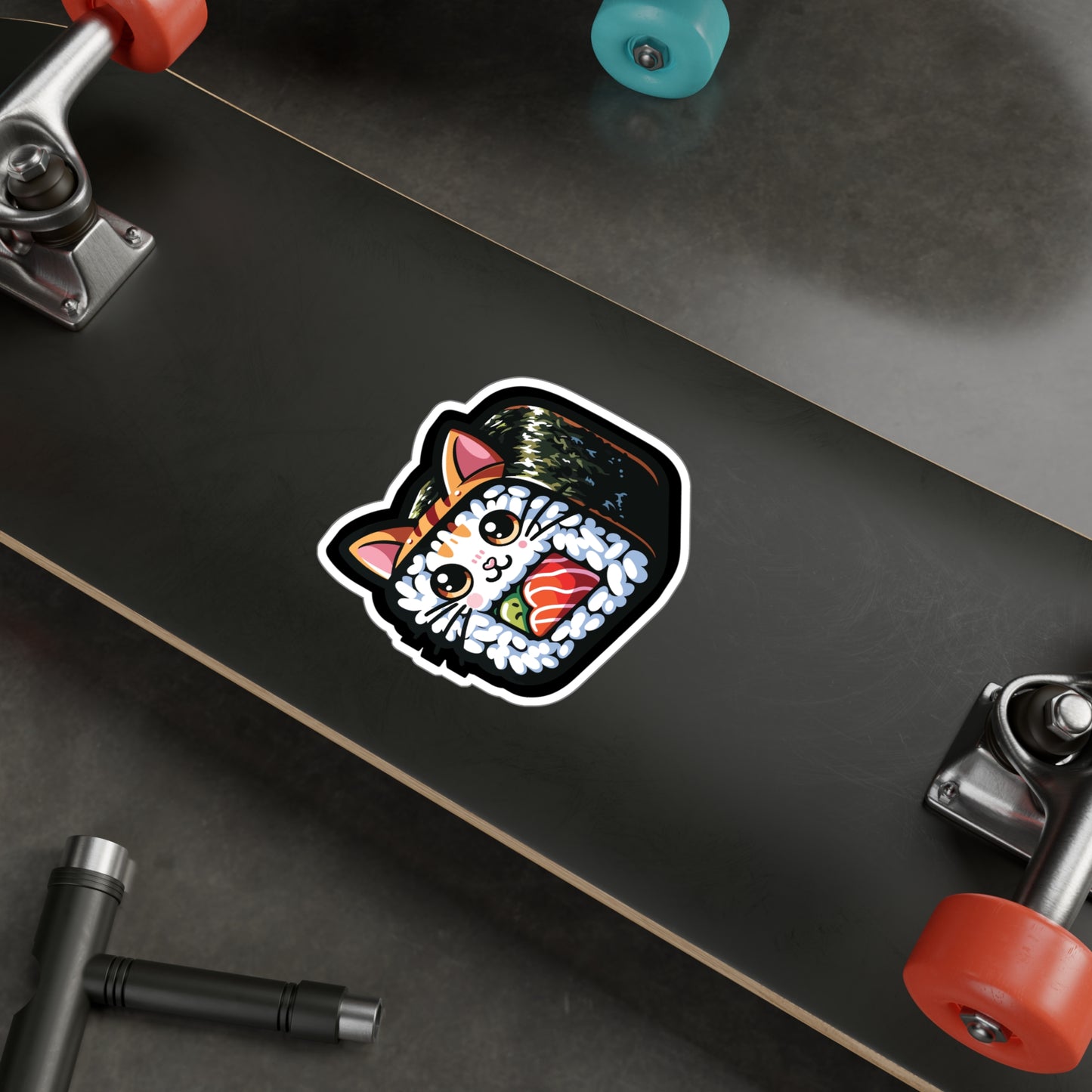 Sushi Cat - Sushi Sticker for Car Window Laptop Sticker. Water Bottle Sticker, Vinyl Fish Decal, Rolls Sticker - Sushi Gift