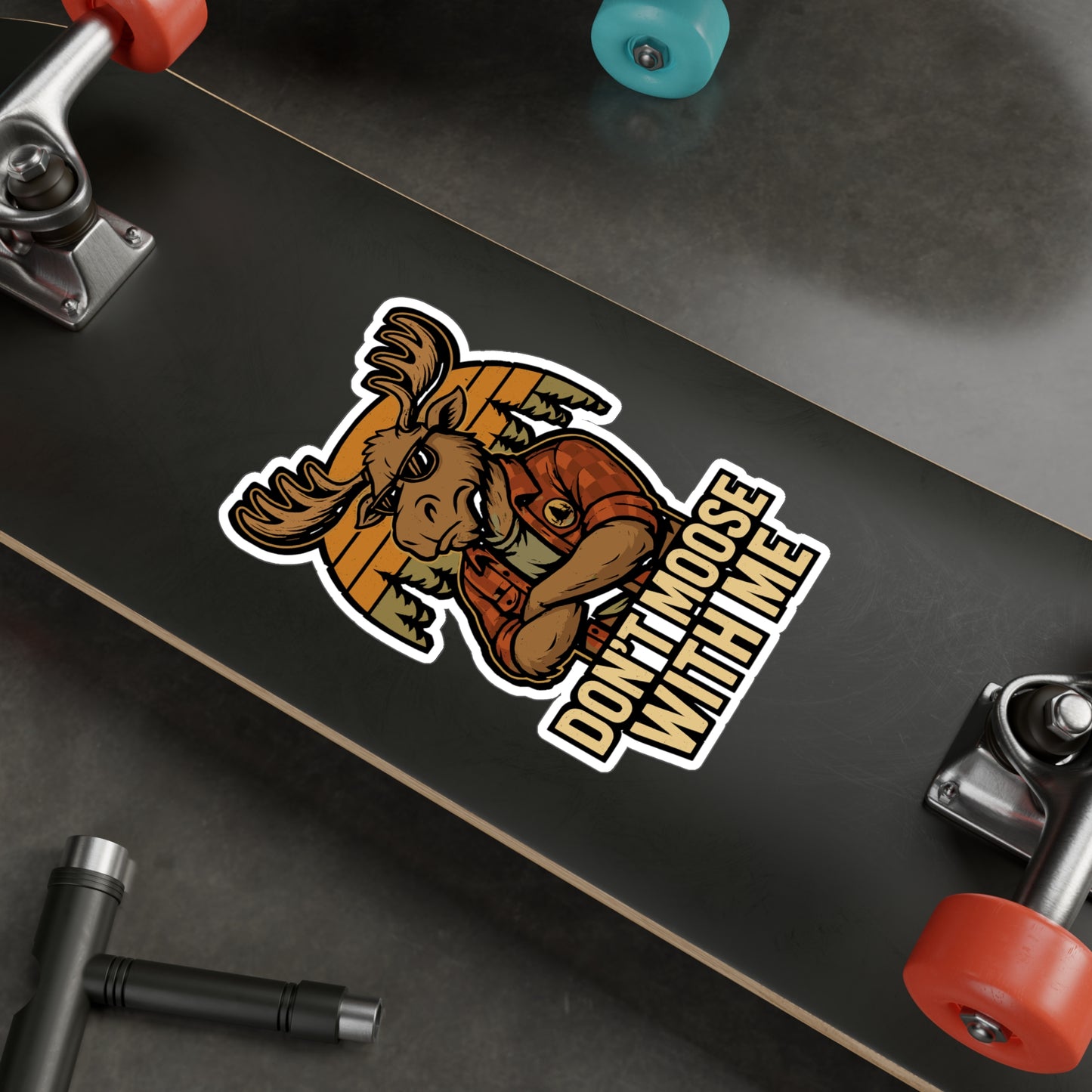 Moose Sticker Decals – "Don't Moose with Me" Funny Antlers, Deer & Fawn Design, Waterproof Vinyl for Laptop, Water Bottle